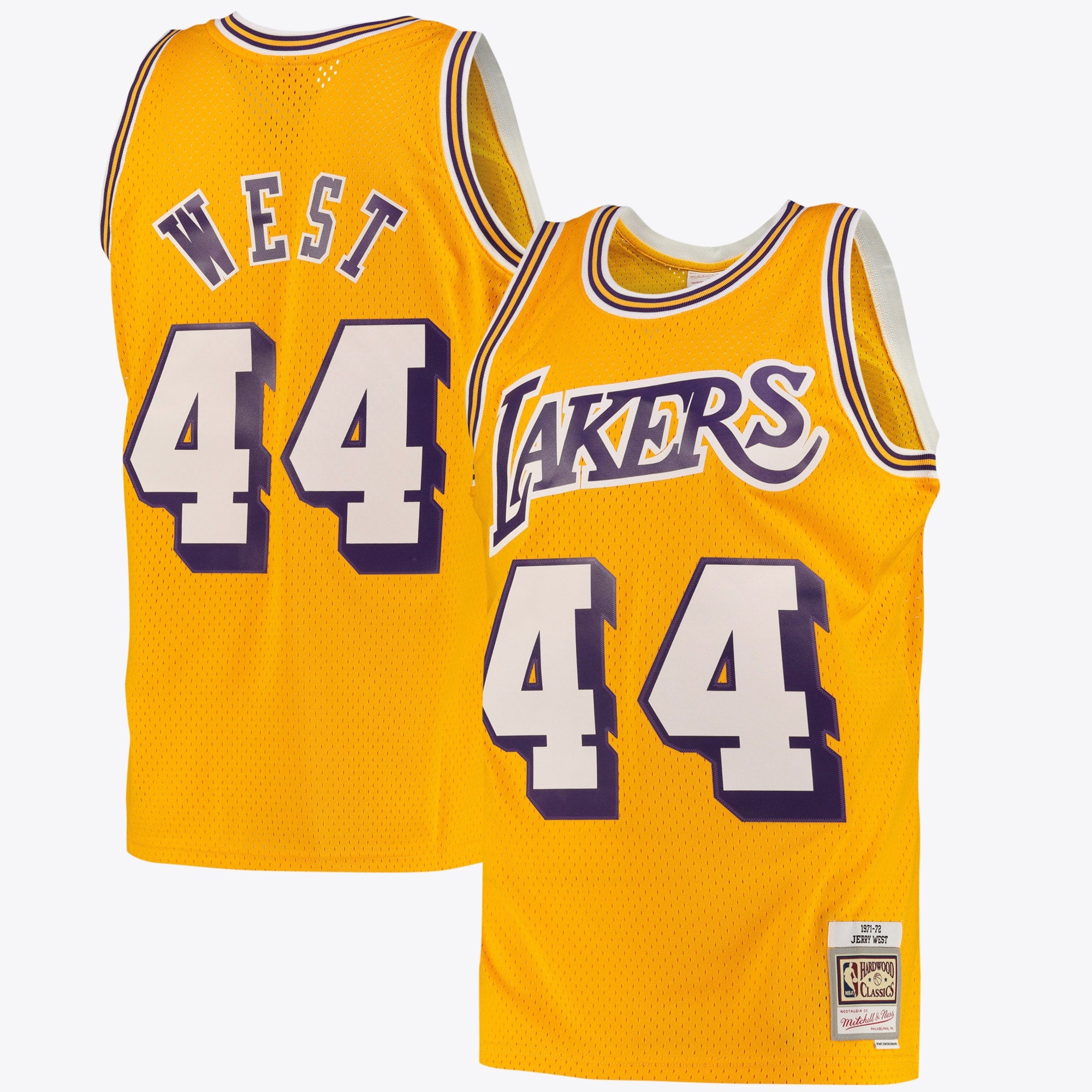 Los Angeles Lakers Jerry West Road Swingman Jersey By Mitchell & Ness - Light Gold - Mens