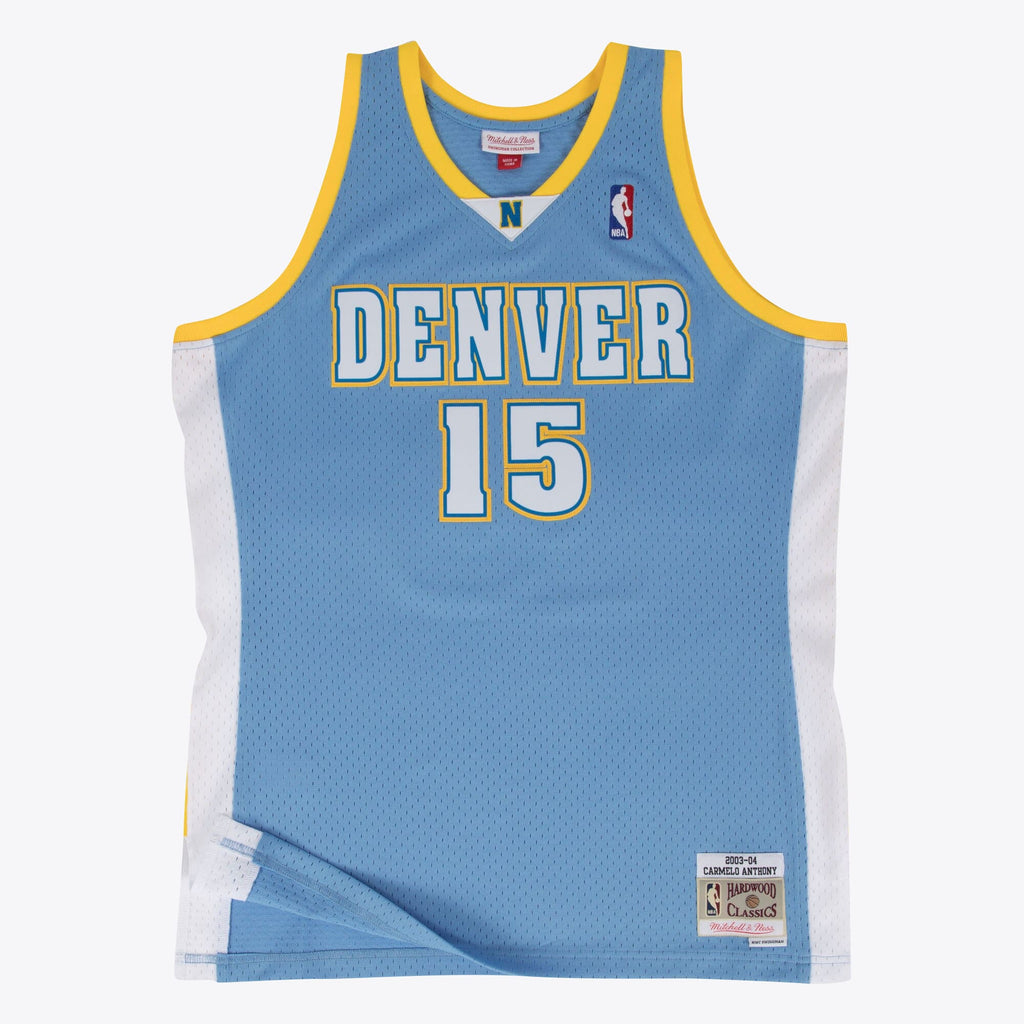 Denver Nuggets Carmelo Anthony 2003-04 Hardwood Classics Road Swingman Jersey By Mitchell & Ness - Blue - Mens