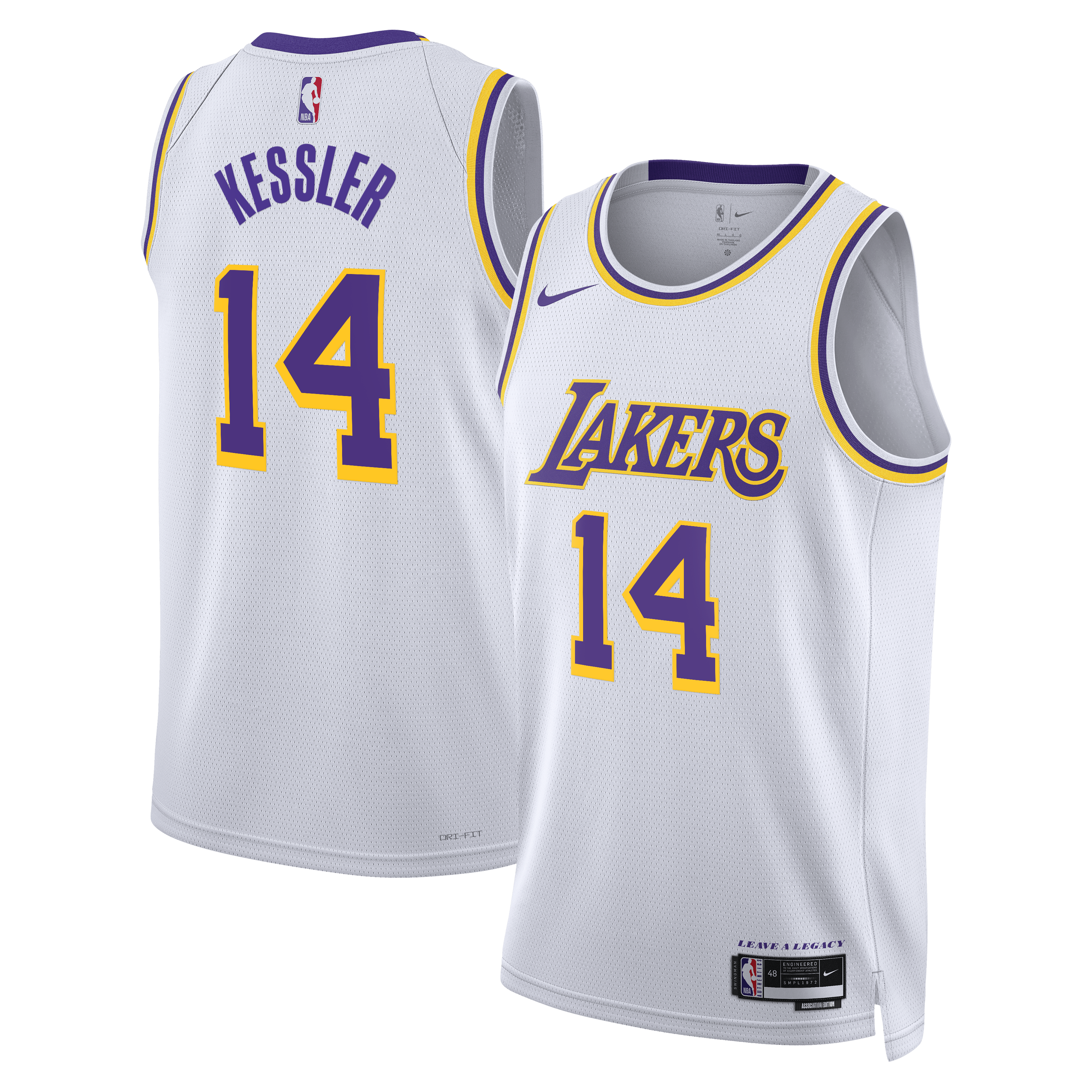 Los Angeles Lakers Nike Association Edition Edition Swingman Jersey - White - Walker Kessler - Unisex