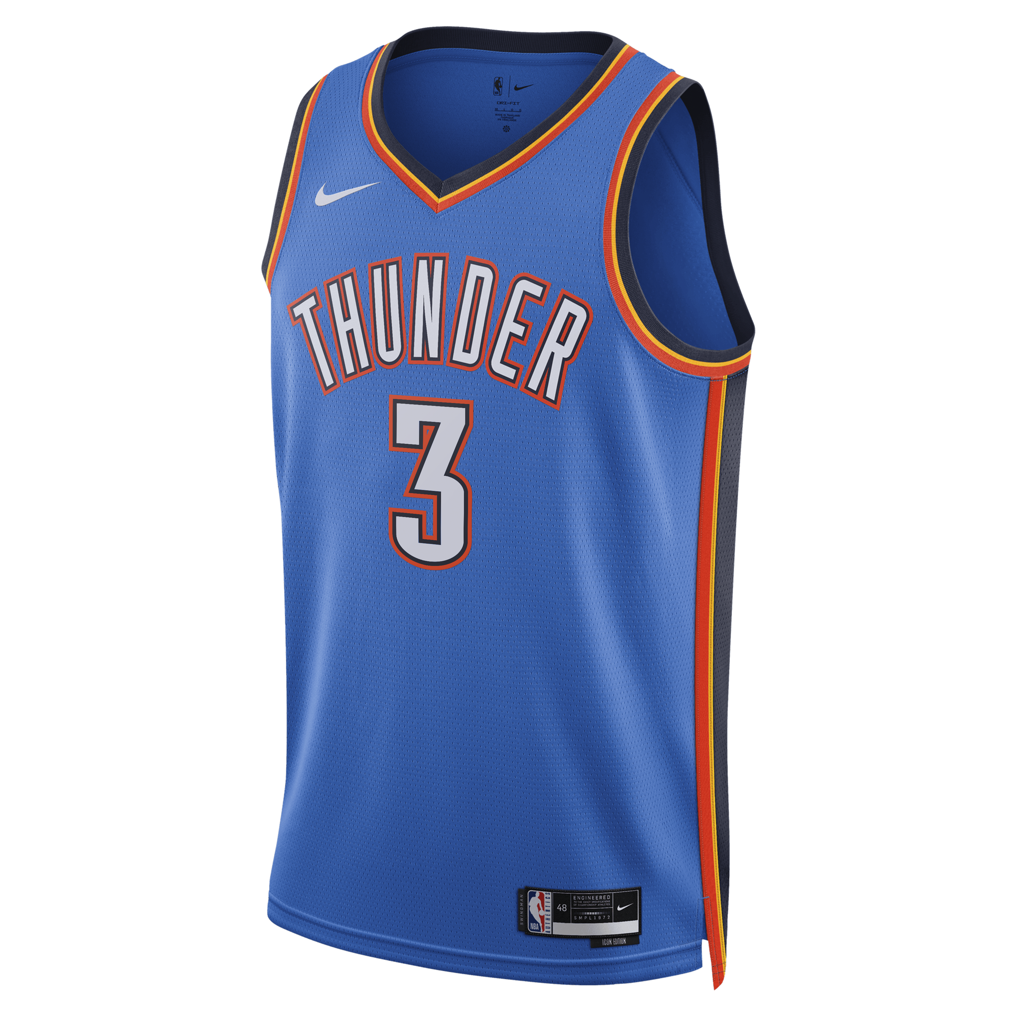 Oklahoma City Thunder Nike Icon Edition Swingman Jersey - Blue - Jared McCain - Unisex