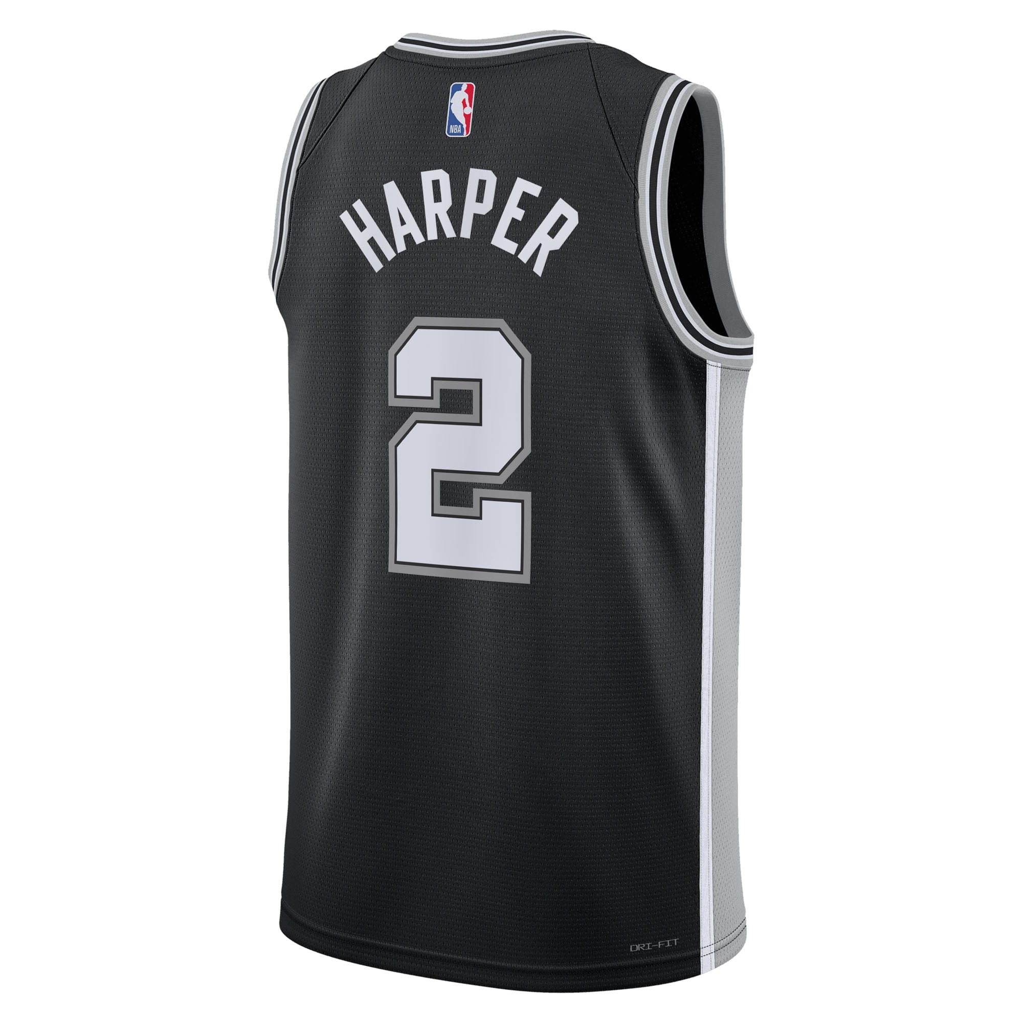 San Antonio Spurs Nike Icon Edition Swingman Jersey NBA 2025 First Round Draft Pick - Black - Dylan Harper - Youth