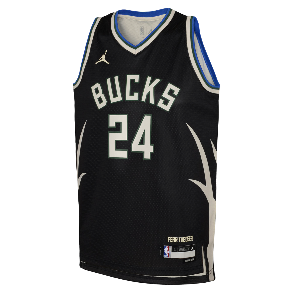 Milwaukee Bucks Jordan Brand Statement Edition Swingman Jersey - Hunter Green - Jaime Jaquez Jr. - Youth