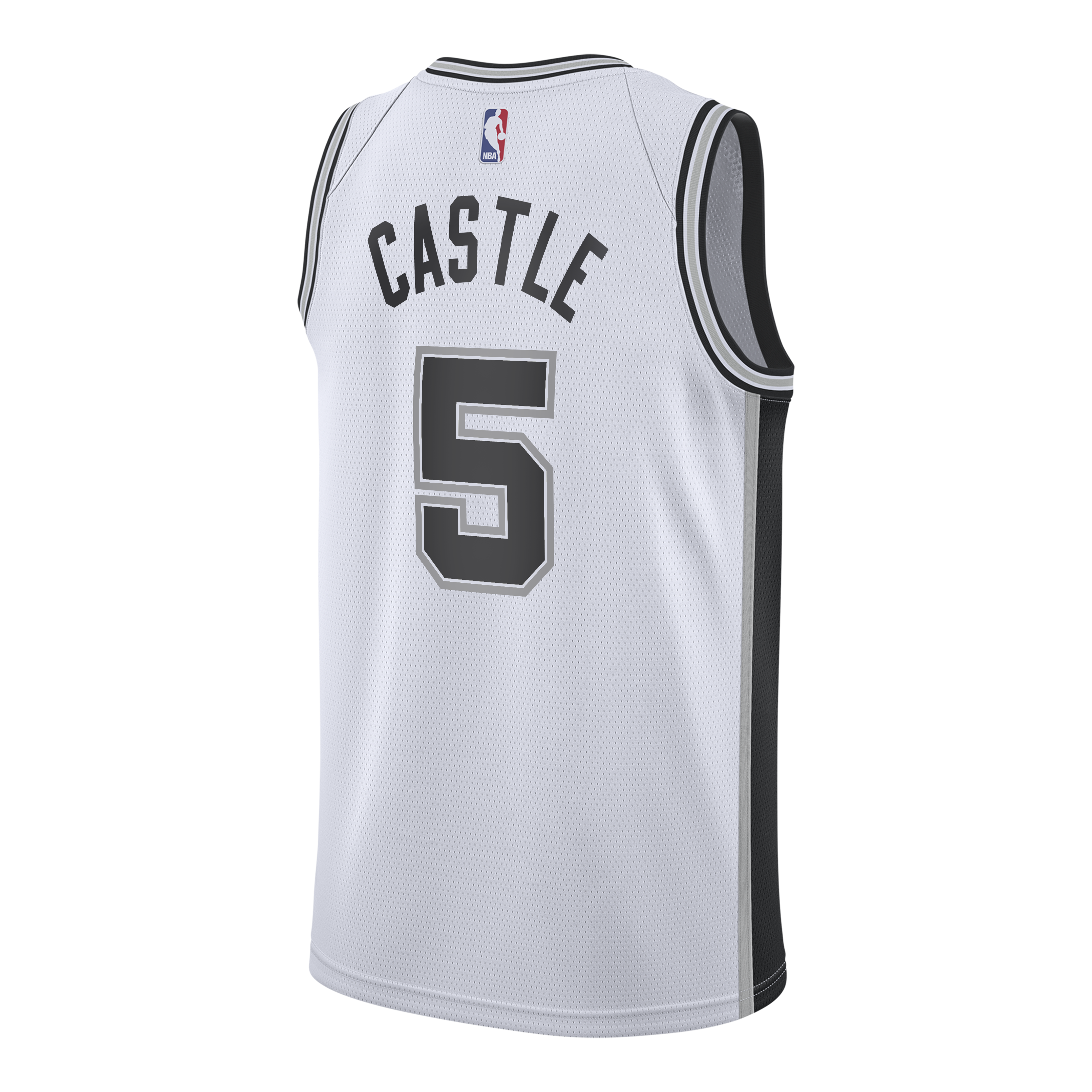 San Antonio Spurs Nike Association Edition Swingman Jersey – White - Stephon Castle - Youth