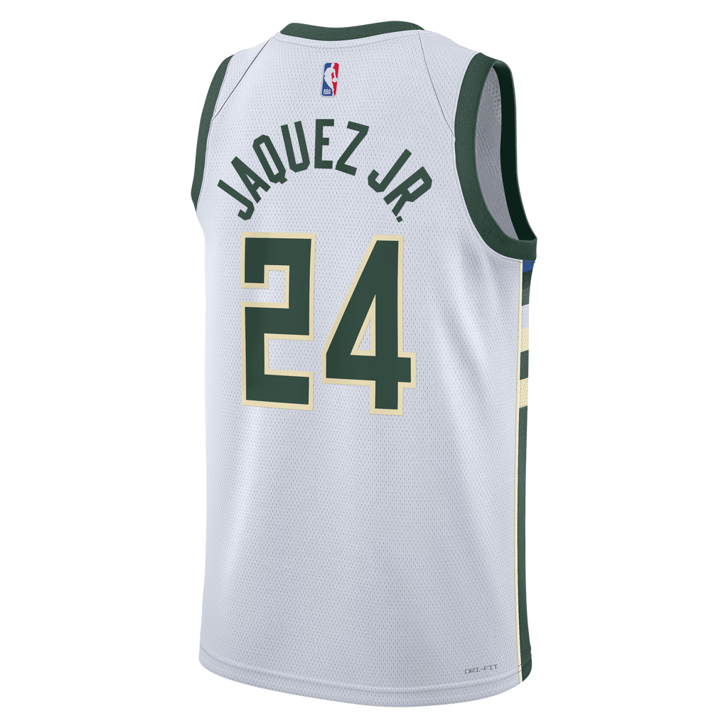 Milwaukee Bucks Nike Association Edition Swingman Jersey - White - Jaime Jaquez Jr. - Unisex