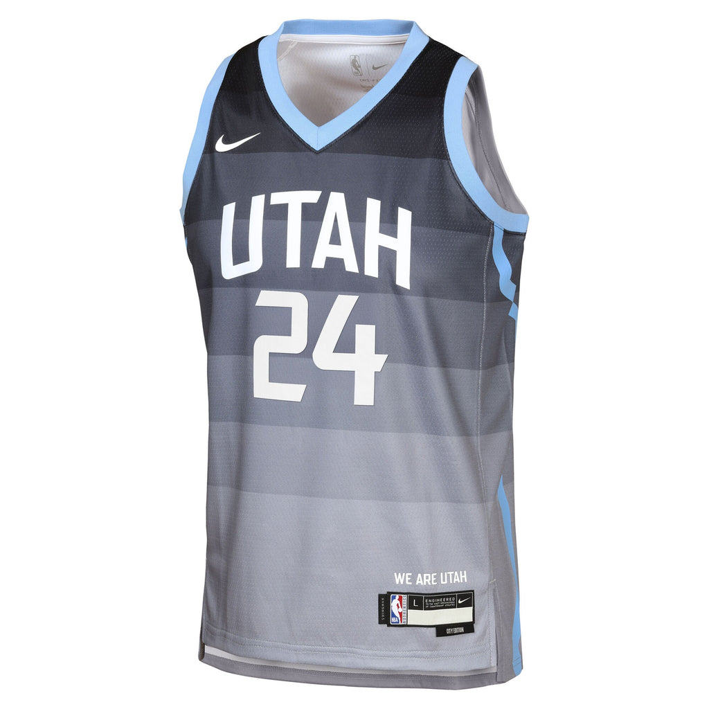 Utah Jazz Nike 2025/26 City Edition Swingman Jersey - Gray - Walker Kessler - Youth