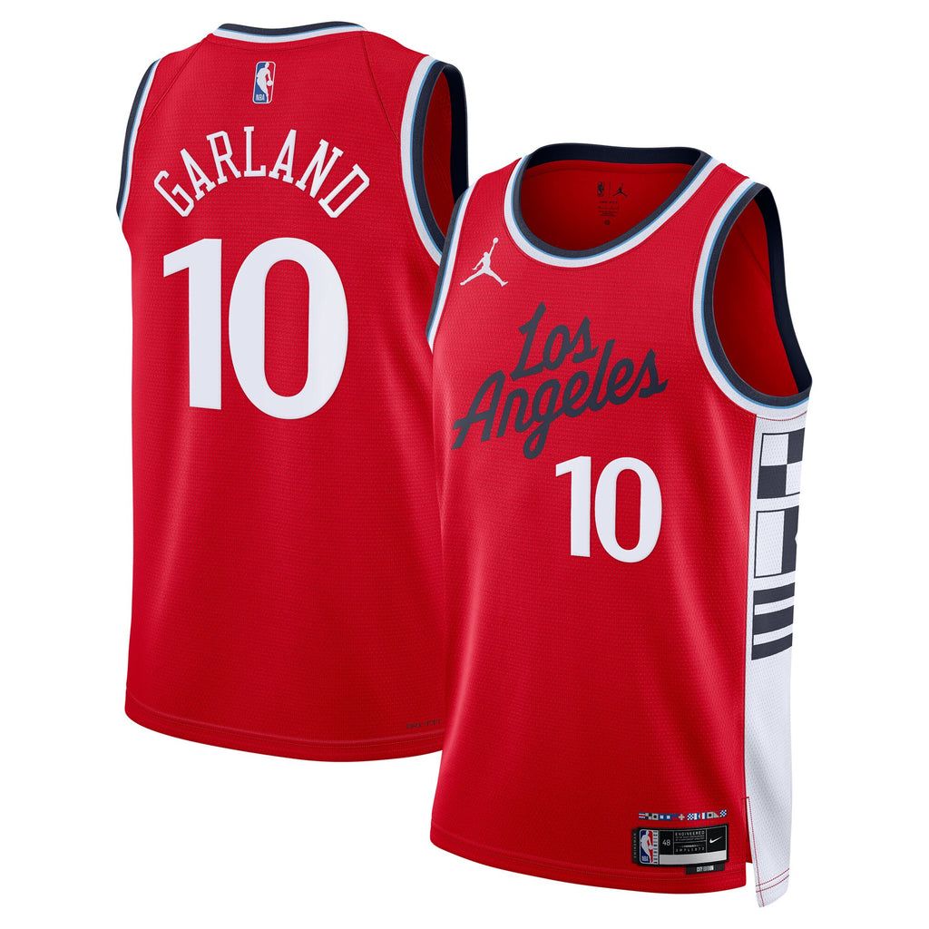 LA Clippers Jordan Brand 2024/25 Statement Edition Swingman Jersey - Red - Darius Garland - Unisex