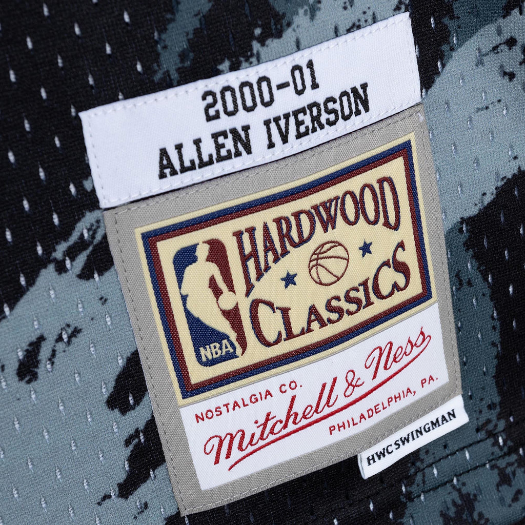 Philadelphia 76ers Mitchell & Ness Allen Iverson 2000 Team Marble Swingman Jersey - Black