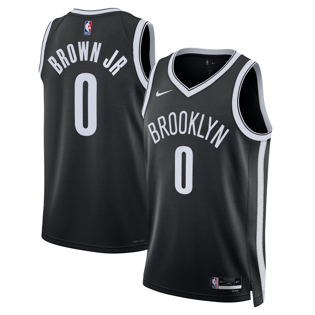 Brooklyn Nets Nike Icon Swingman Jersey - Black - Mikel Brown Jr. - Unisex