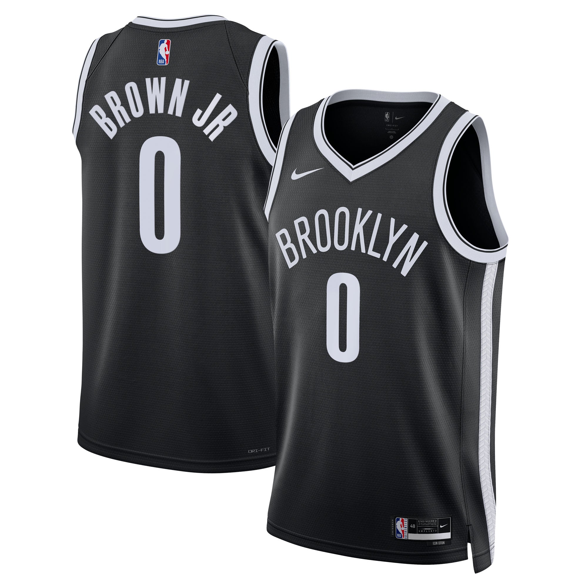 Brooklyn Nets Nike Icon Swingman Jersey - Black - Mikel Brown Jr. - Unisex