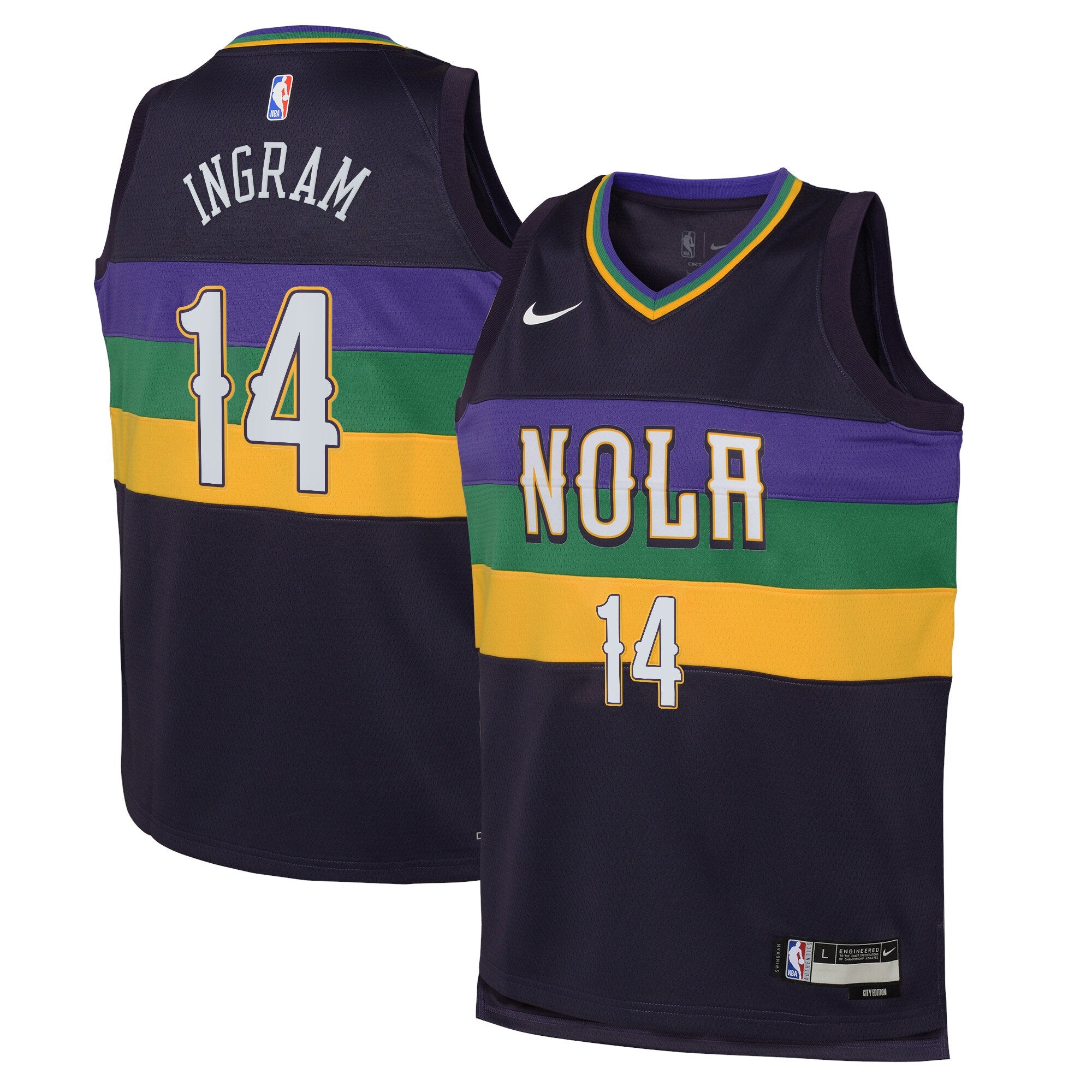 New Orleans Pelicans Nike City Edition Swingman Jersey 22 - Purple - Brandon Ingram - Youth
