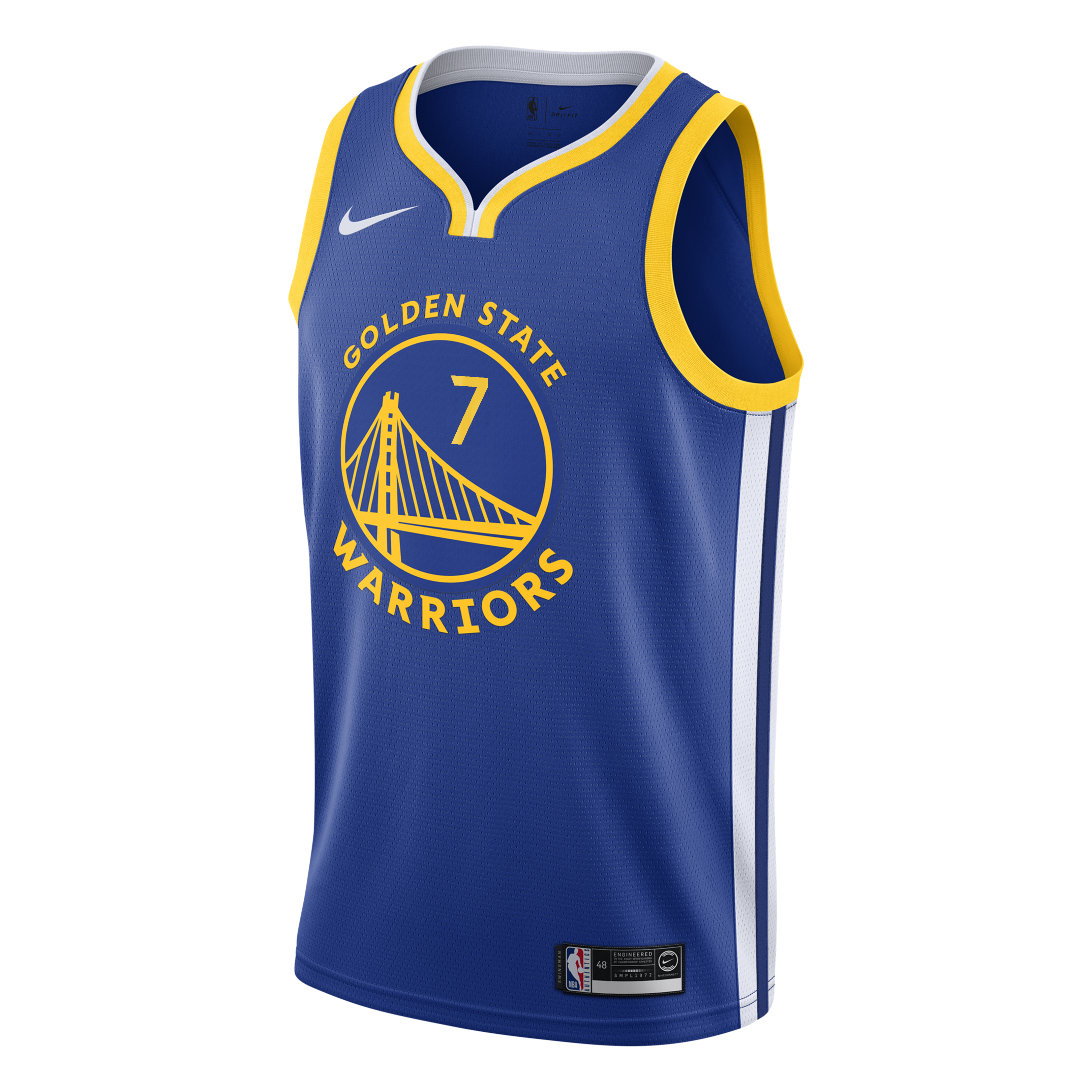Golden State Warriors Nike Icon Edition Swingman Jersey - Royal - Kristaps Porziņģis - Youth
