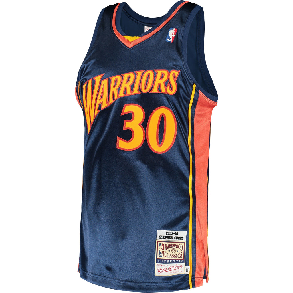 Men's Mitchell & Ness Stephen Curry Navy Golden State Warriors 2009 Hardwood Classics Authentic Jersey
