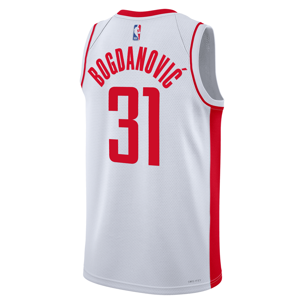 Houston Rockets Nike Association Edition Swingman Jersey - White - Bogdan Bogdanović - Unisex