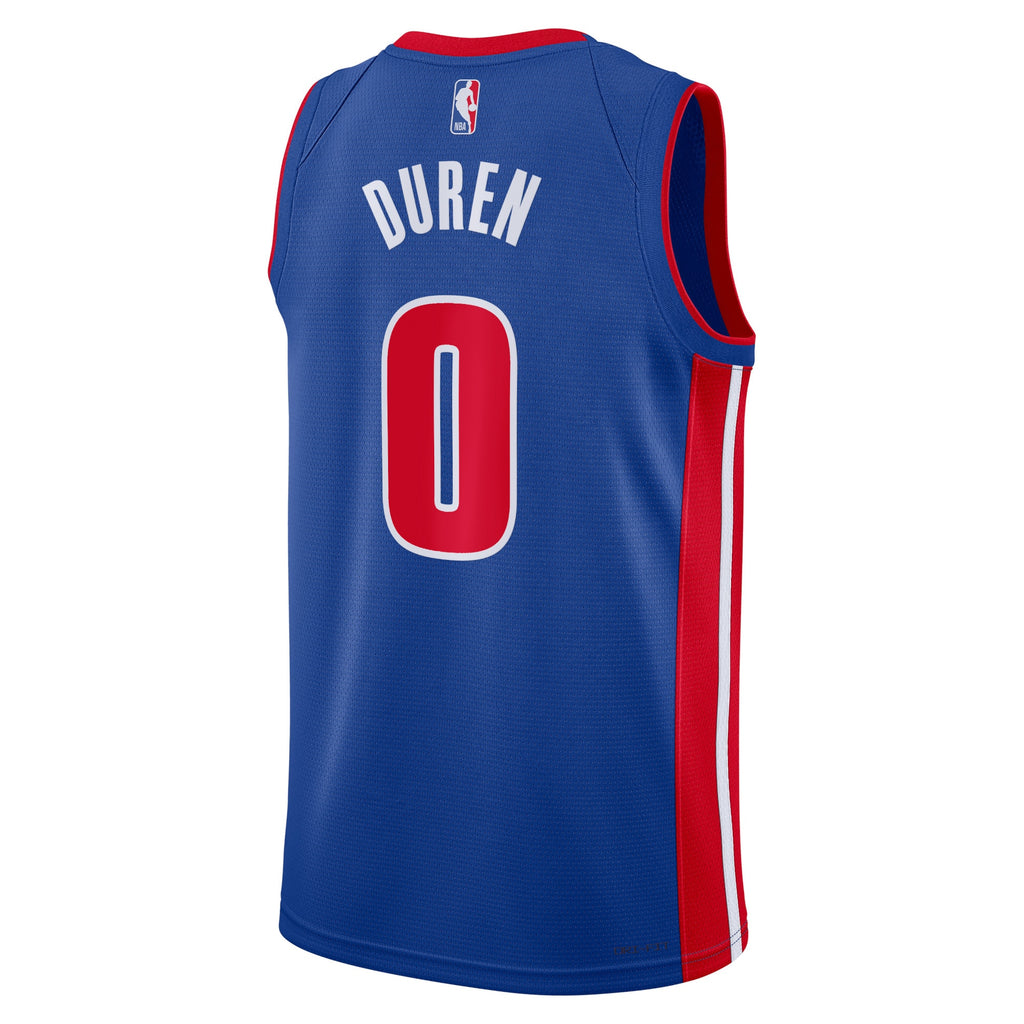 Detroit Pistons Nike Icon Edition Swingman Jersey - Blue - Jalen Duren - Unisex