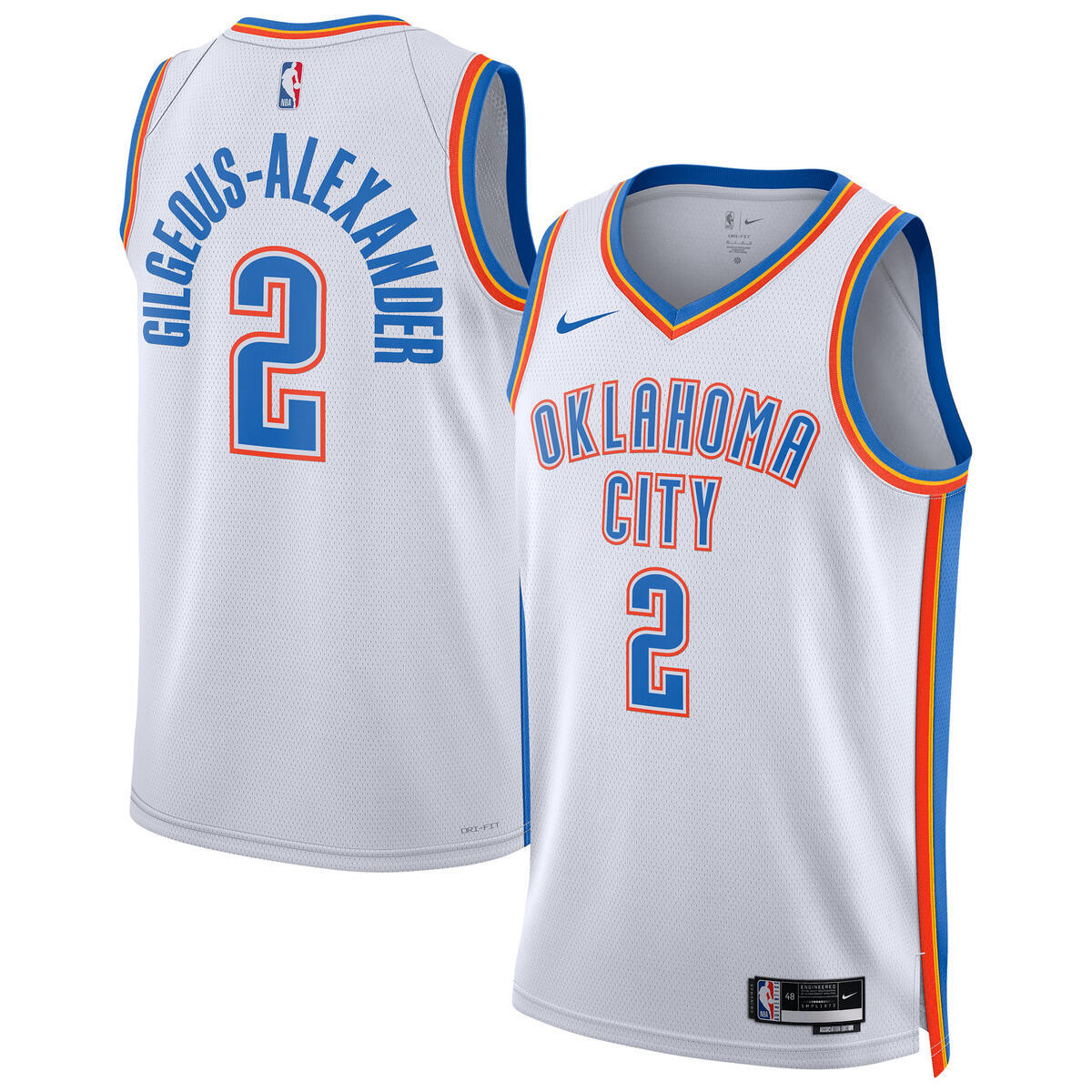 Oklahoma City Thunder Nike Association Swingman Jersey - Gilgeous-Alexander - Unisex