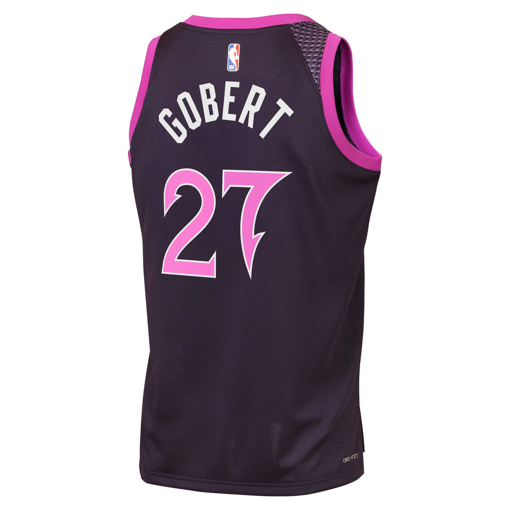 Minnesota Timberwolves Nike 2025/26 City Edition Swingman Jersey - Black - Rudy Gobert - Youth