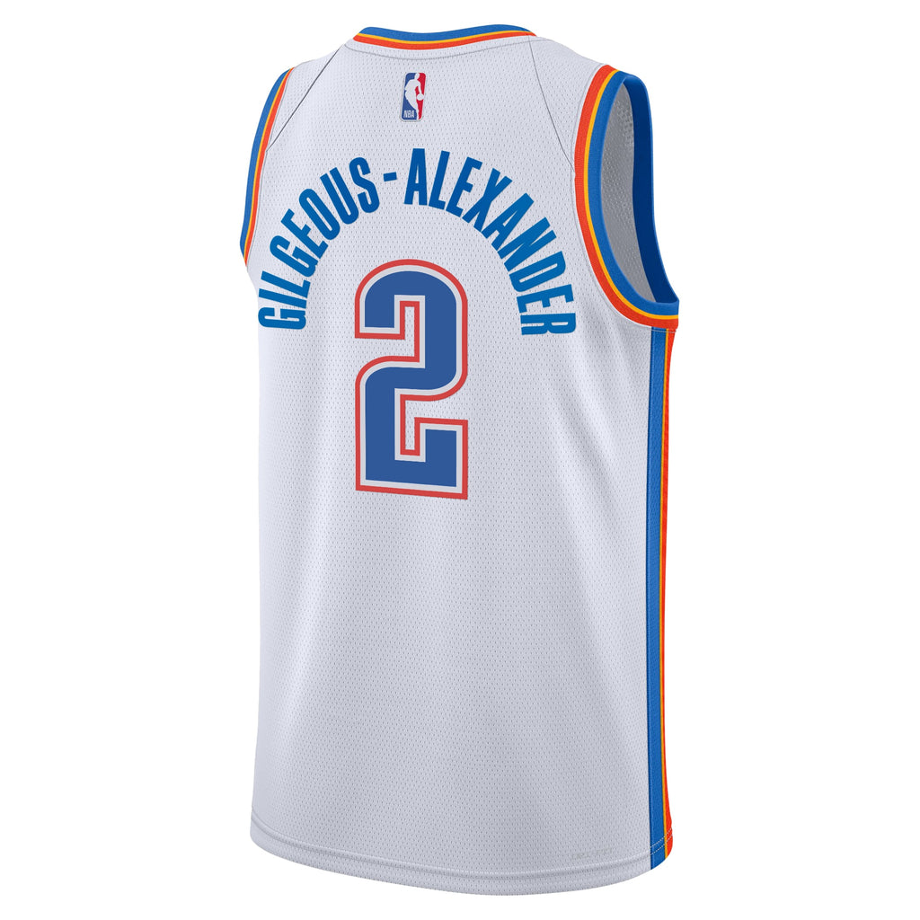 Oklahoma City Thunder Nike Association Edition Swingman Jersey - White - Shai Gilgeous-Alexander - Youth