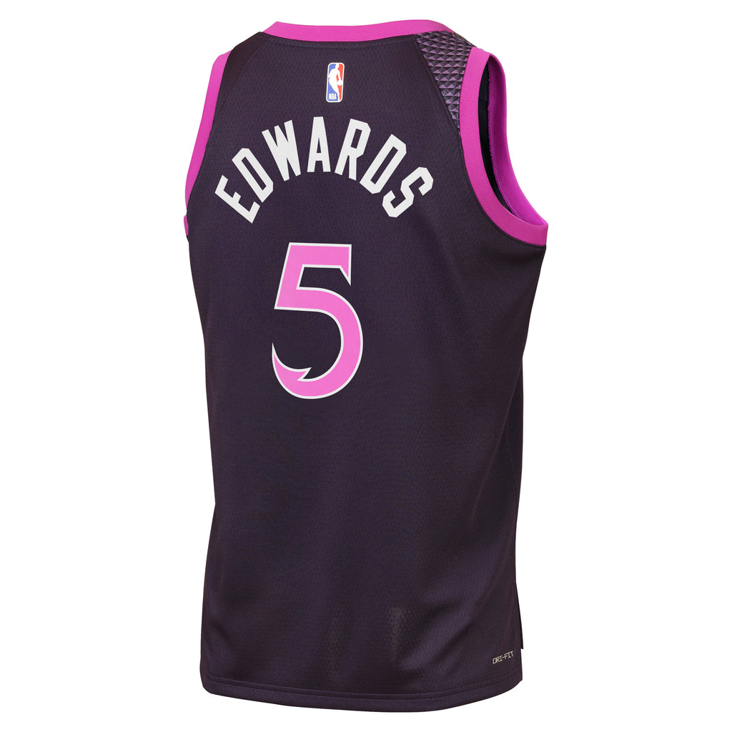 Minnesota Timberwolves Nike 2025/26 City Edition Swingman Jersey - Black - Anthony Edwards - Youth