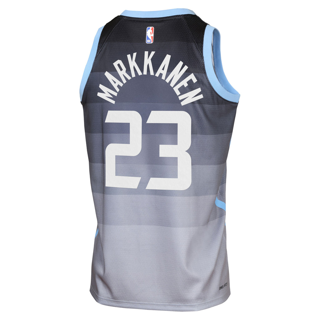 Utah Jazz Nike 2025/26 City Edition Swingman Jersey - Gray - Lauri Markkanen - Youth