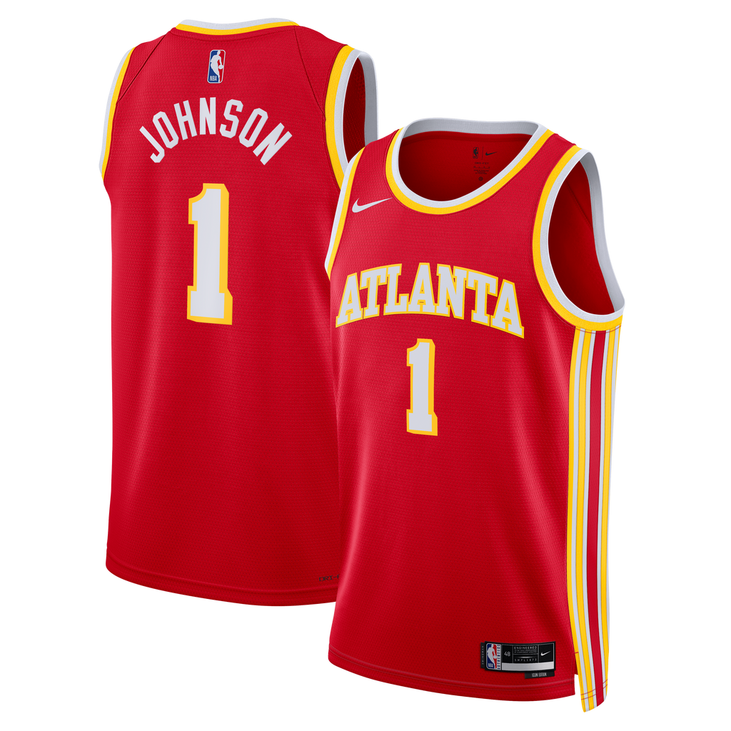Atlanta Hawks Nike Icon Edition Swingman Jersey - Red - Jalen Johnson - Unisex
