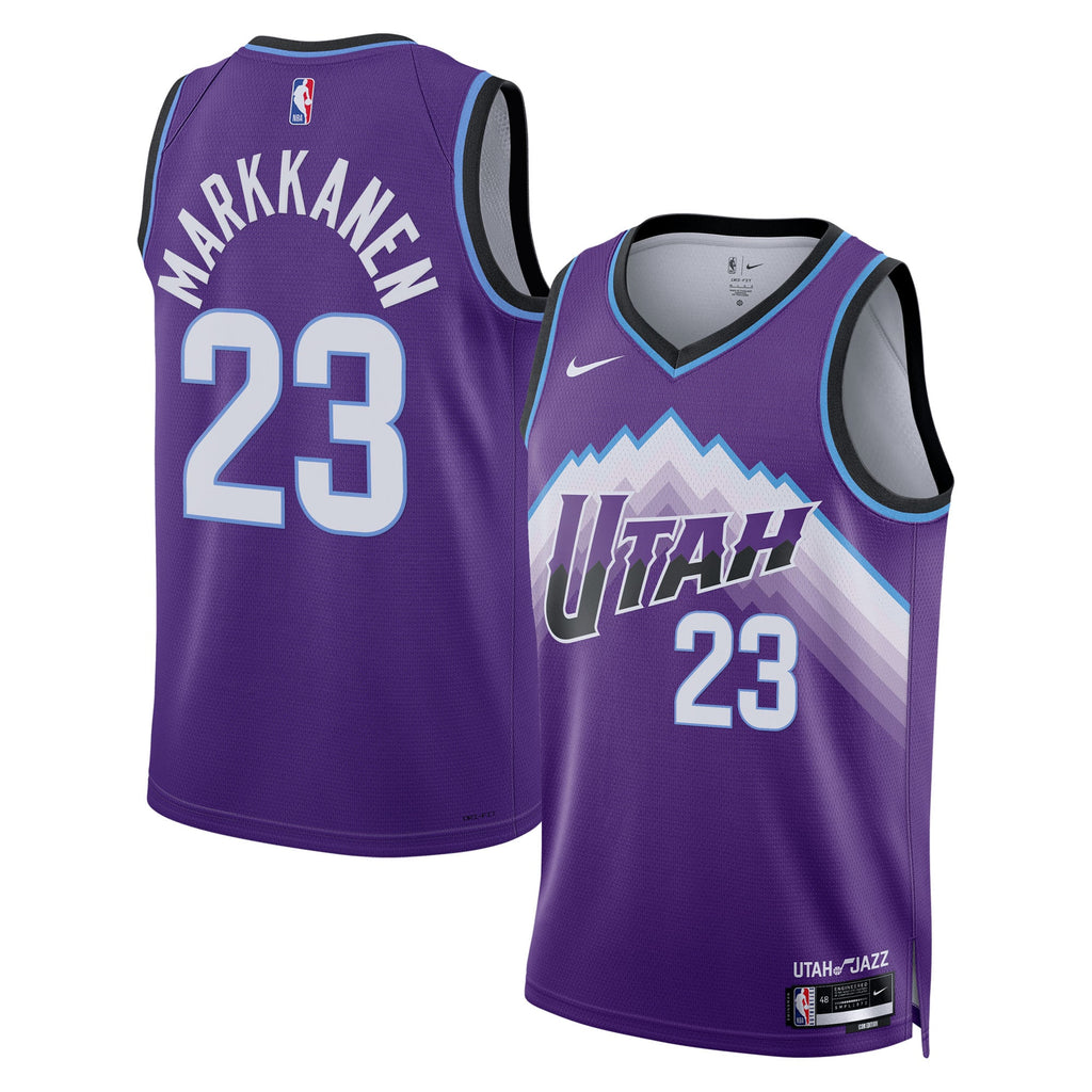 Utah Jazz Nike Replica Icon Edition Swingman Jersey - Purple - Lauri Markkanen - Youth