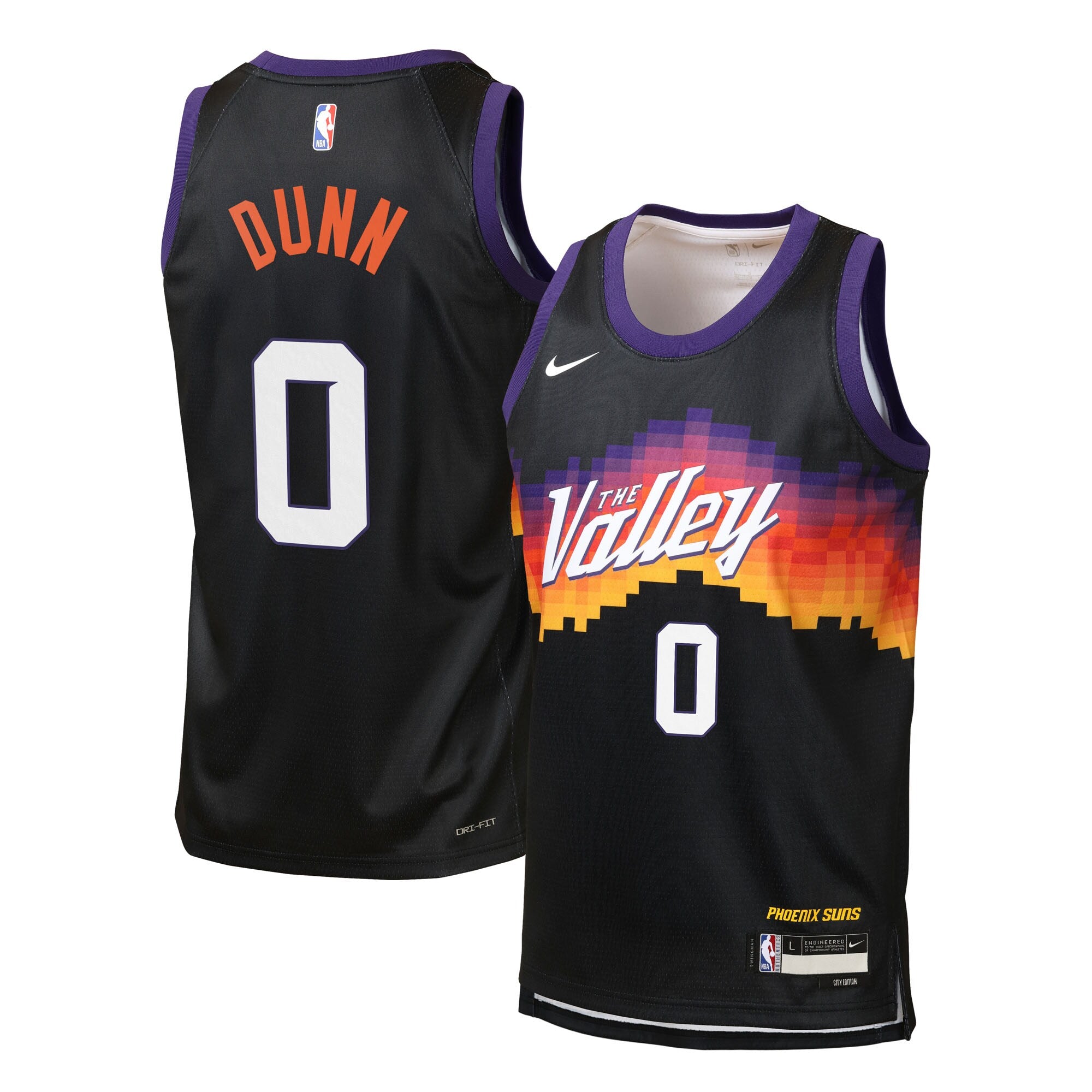Phoenix Suns Nike 2025/26 City Edition Swingman Jersey - Black - Ryan Dunn - Youth