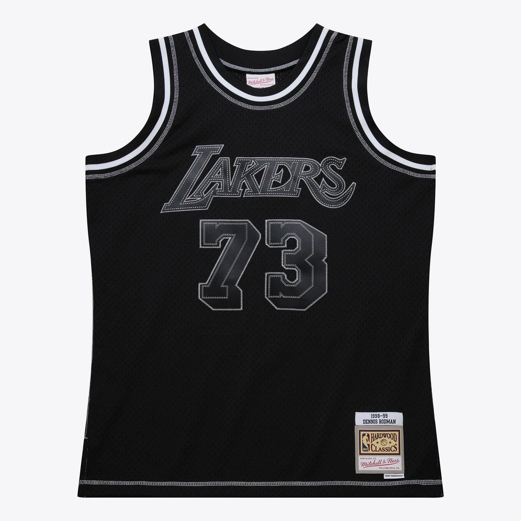 Los Angeles Lakers Mitchell & Ness Dennis Rodman 1998 Contrast 2K Swingman Jersey - Black