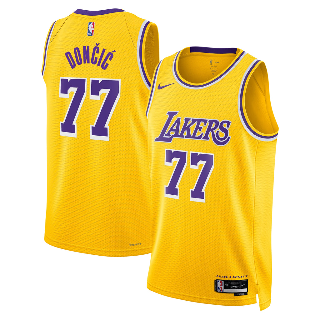 Los Angeles Lakers Nike Icon Edition Swingman Jersey - Gold - Luka Dončić - Unisex