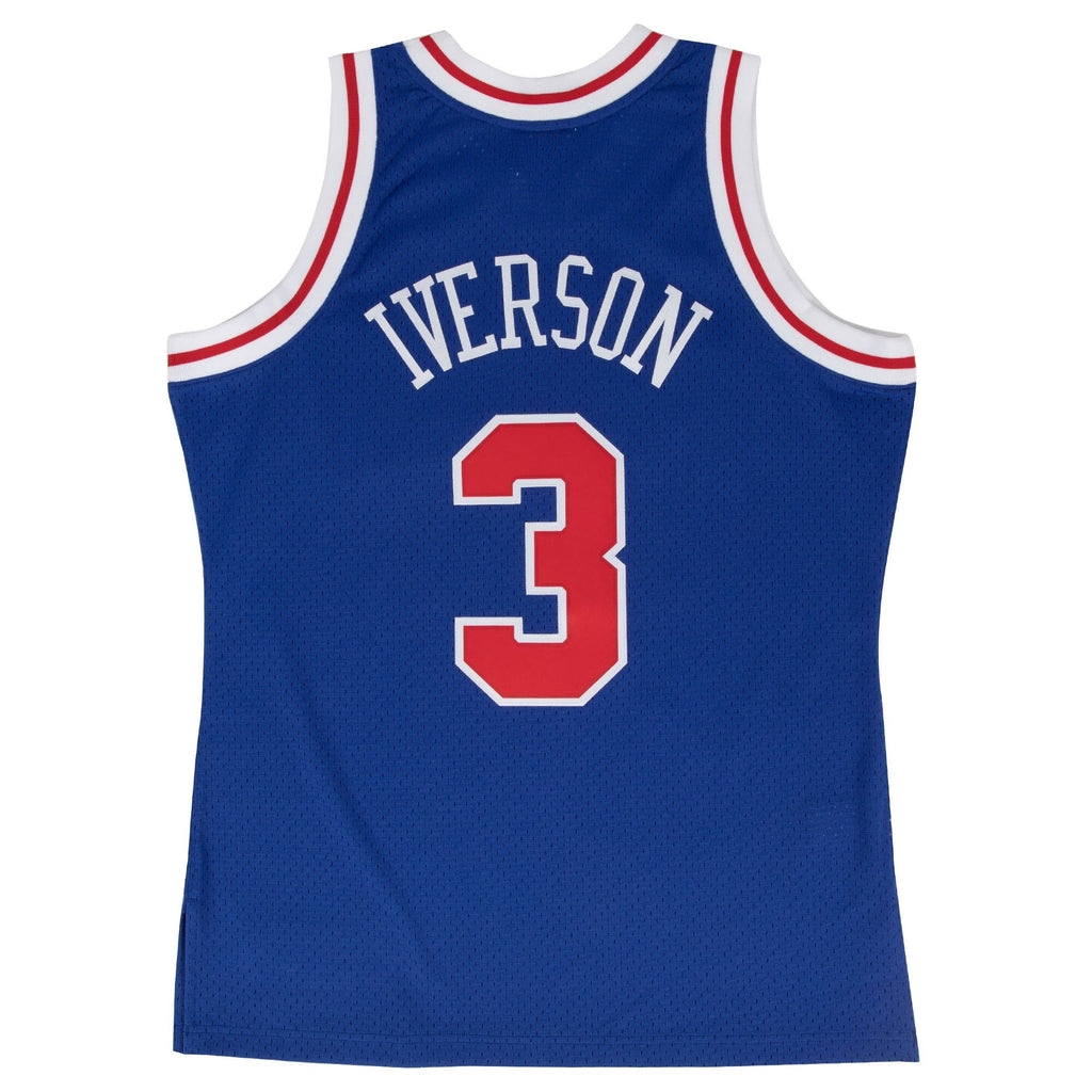 Philadelphia 76ers Allen Iverson 1997 Hardwood Classics Alternate Swingman Jersey by Mitchell & Ness - Blue - Mens