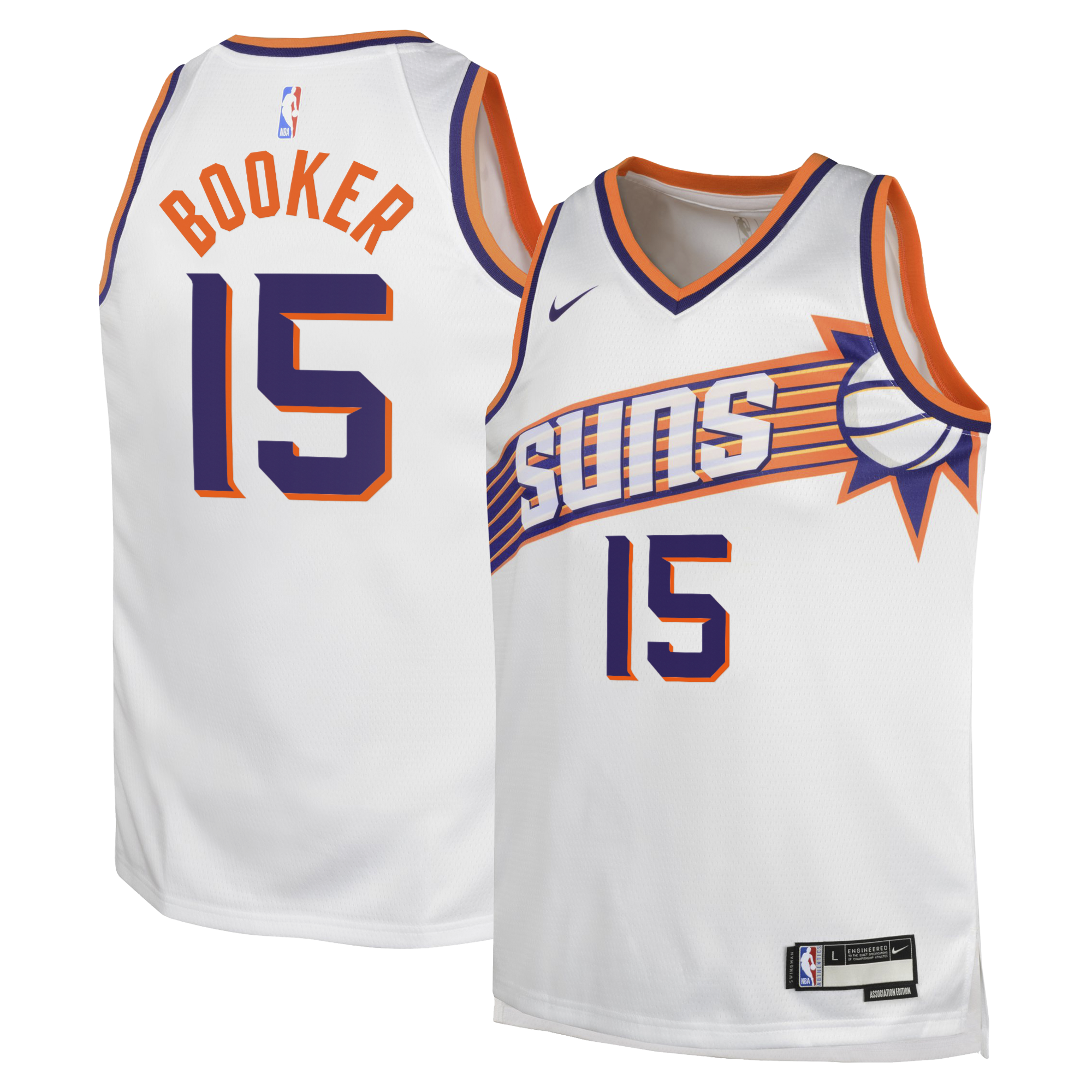 Phoenix Suns Nike Association Edition Swingman Jersey - White - Devin Booker - Youth