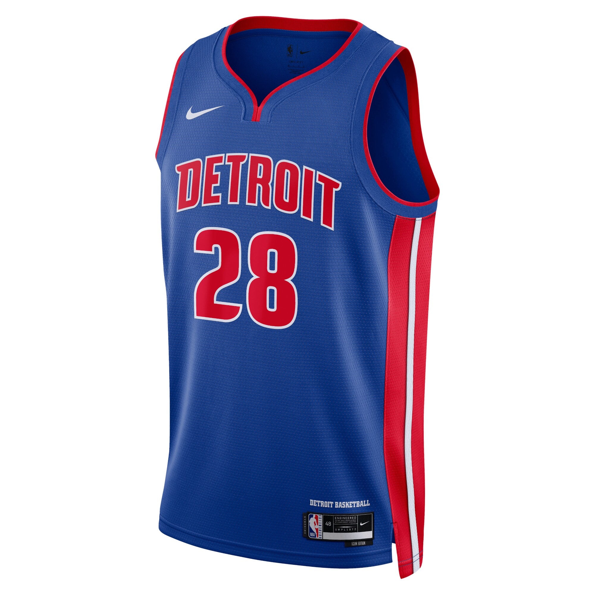 Detroit Pistons Nike Icon Edition Swingman Jersey - Blue - Isaiah Stewart - Unisex