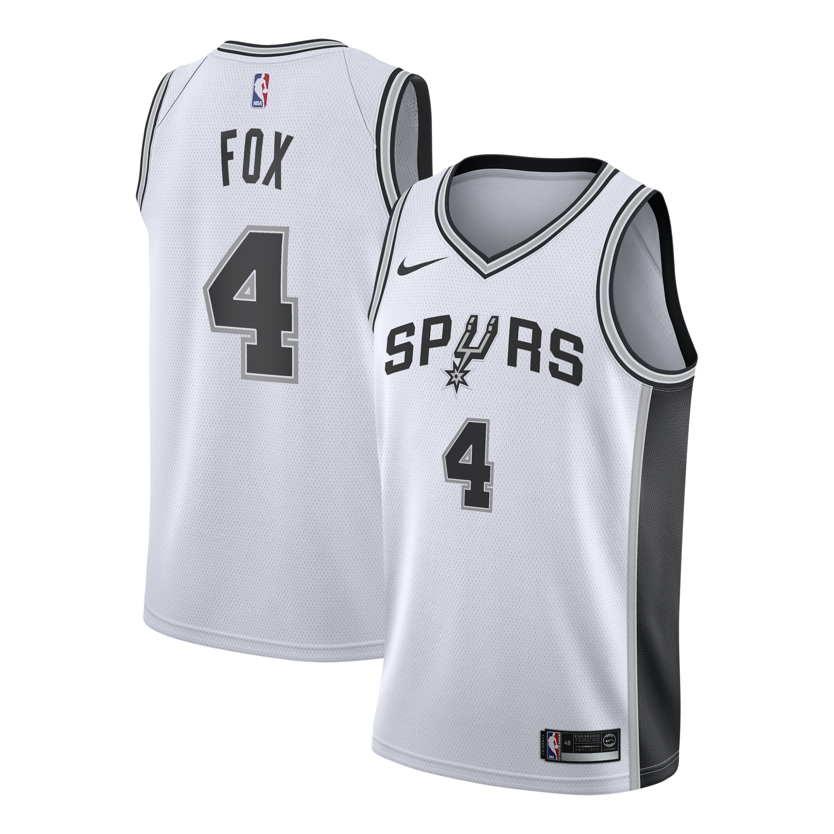 San Antonio Spurs Nike Association Edition Swingman Jersey – White - De'Aaron Fox - Youth