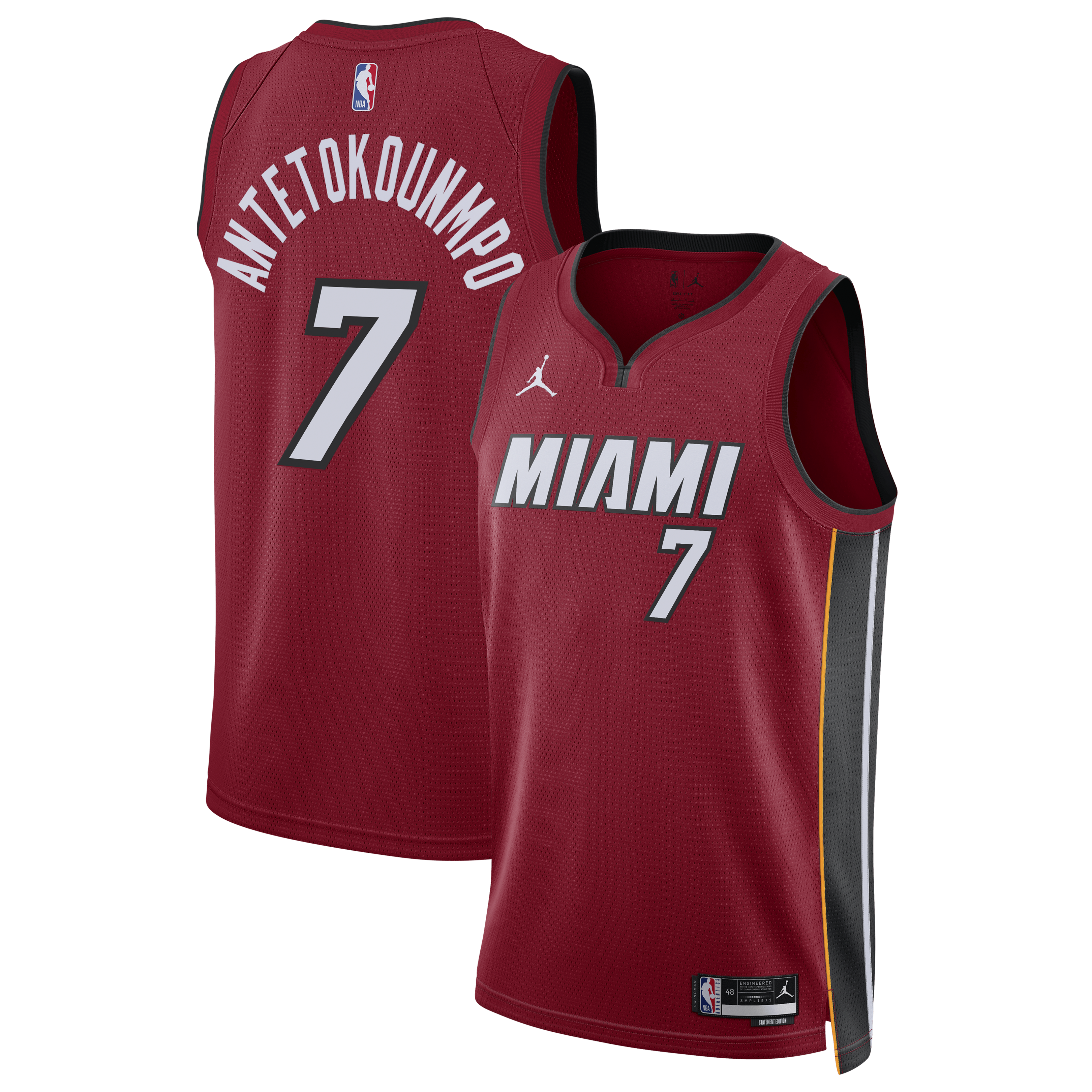 Miami Heat Jordan Brand Statement Edition Swingman Jersey - Red - Giannis Antetokounmpo - Unisex