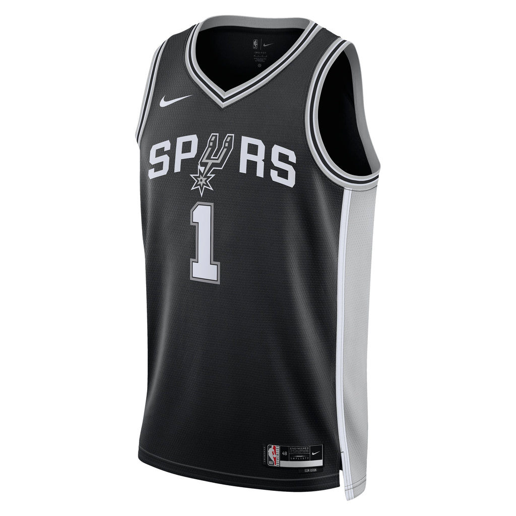 San Antonio Spurs Nike Icon Edition Swingman Jersey - Black - Victor Wembanyama - Unisex