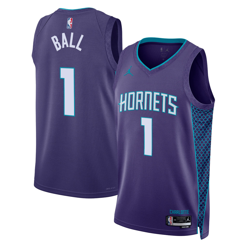 Charlotte Hornets Jordan Brand Statement Edition Swingman Jersey - Purple - LaMelo Ball - Unisex