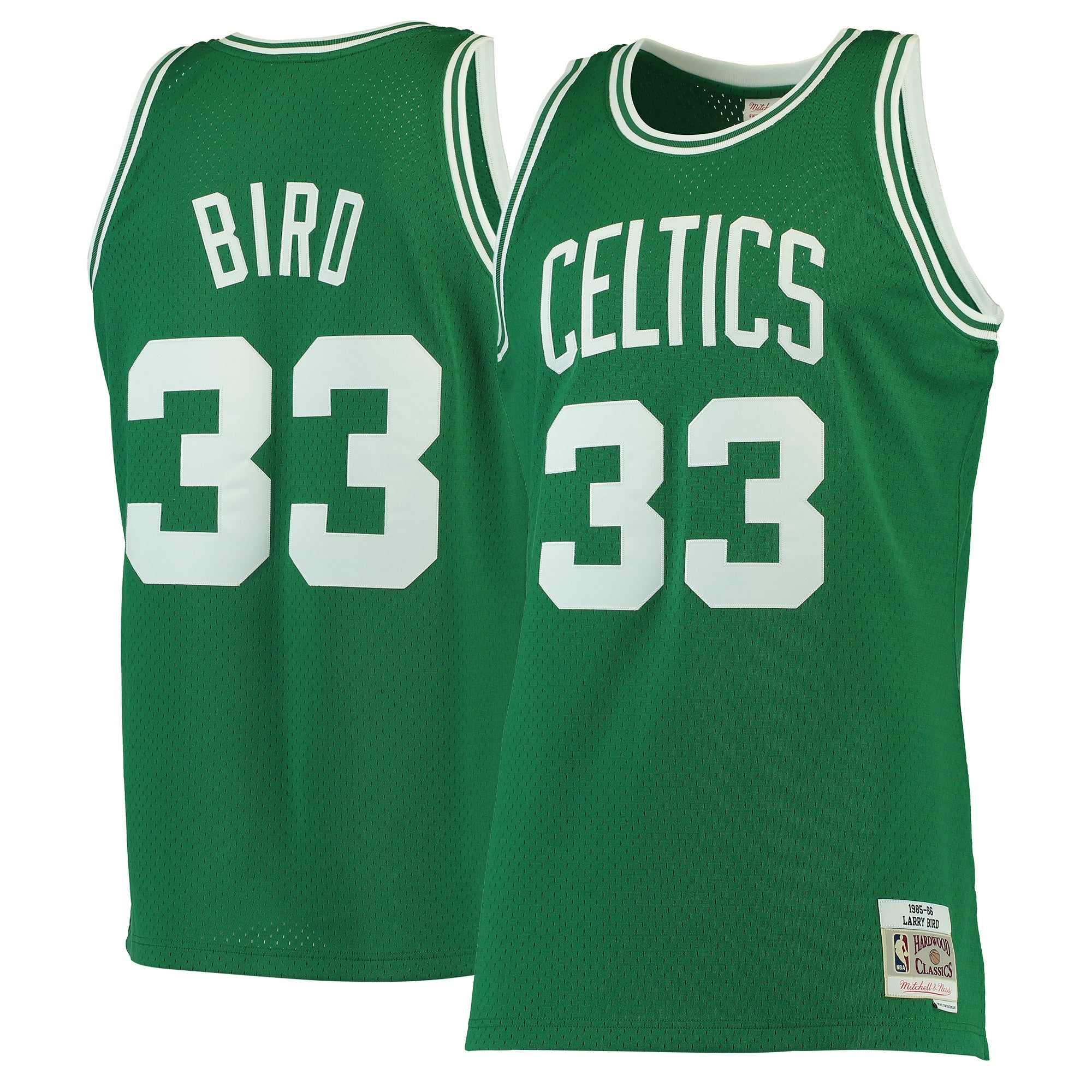 Men's Mitchell & Ness Larry Bird White Boston Celtics 1985-86 Hardwood Classics Swingman Jersey