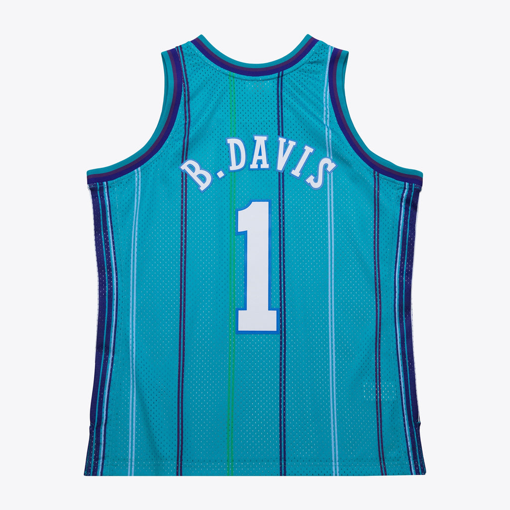 Charlotte Hornets Mitchell & Ness Baron Davis 1999 Swingman Road Authentic Jersey - Teal