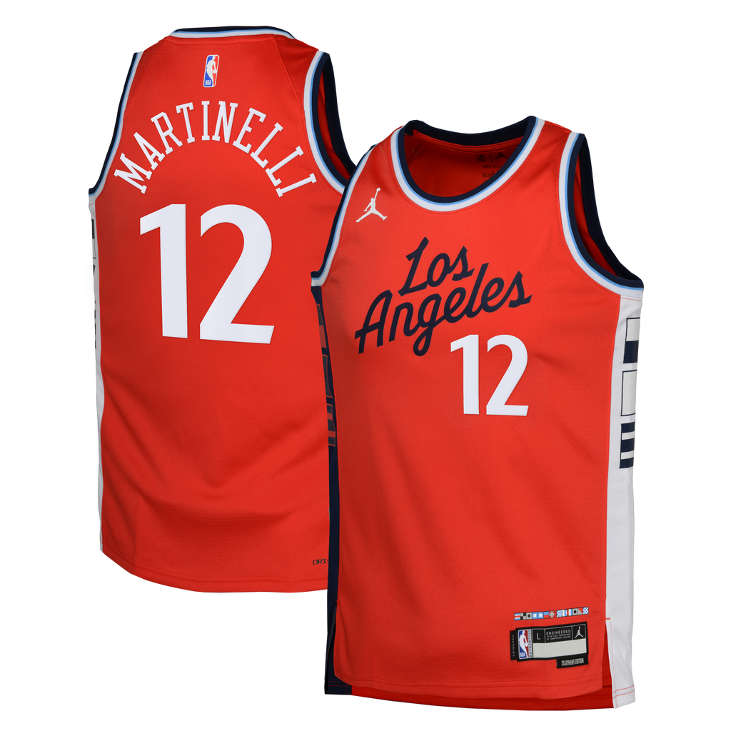 LA Clippers Jordan Brand Statement Edition Swingman Jersey - Red - Nick Martinelli - Youth