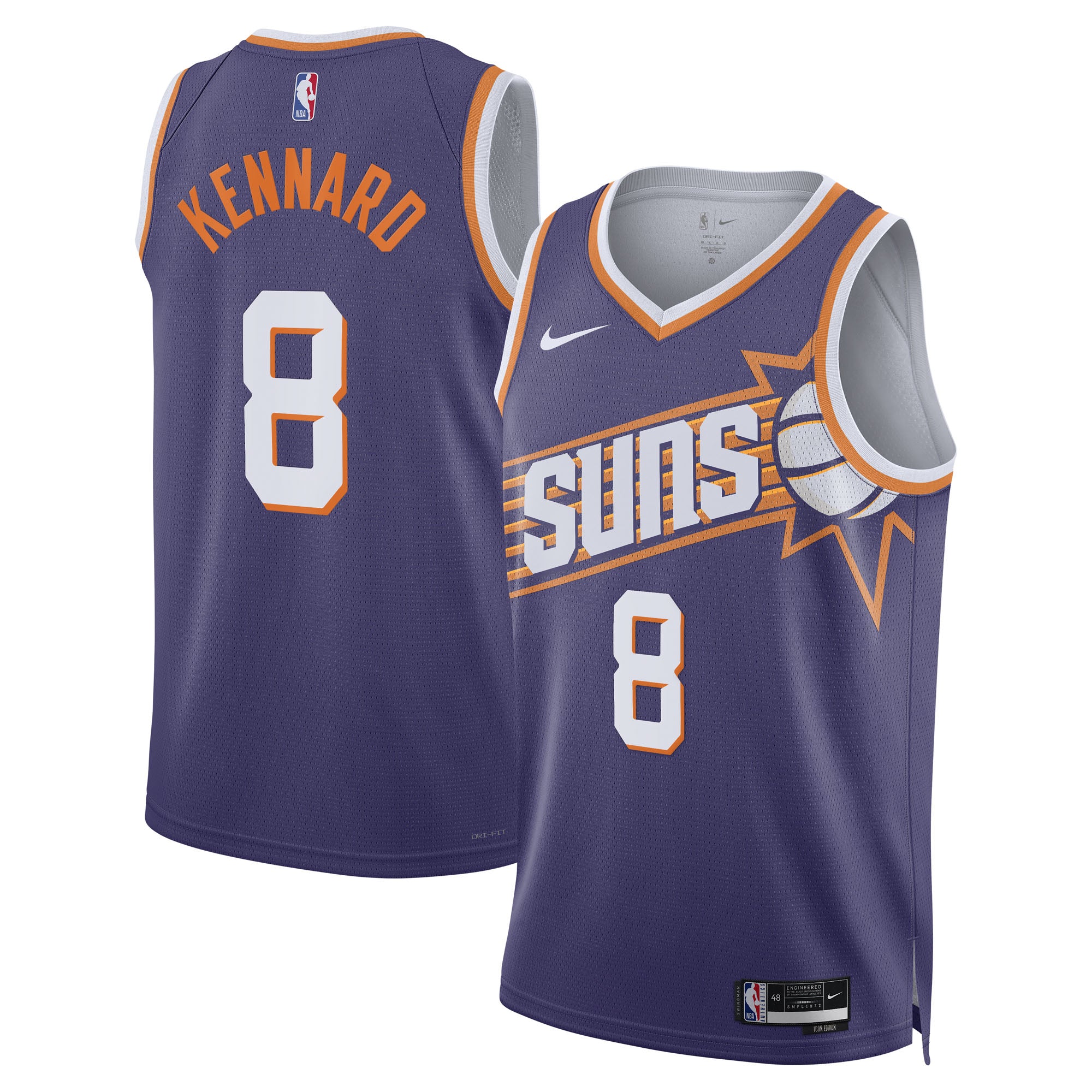 Phoenix Suns Nike Icon Edition Swingman Jersey - Purple - Luke Kennard - Unisex