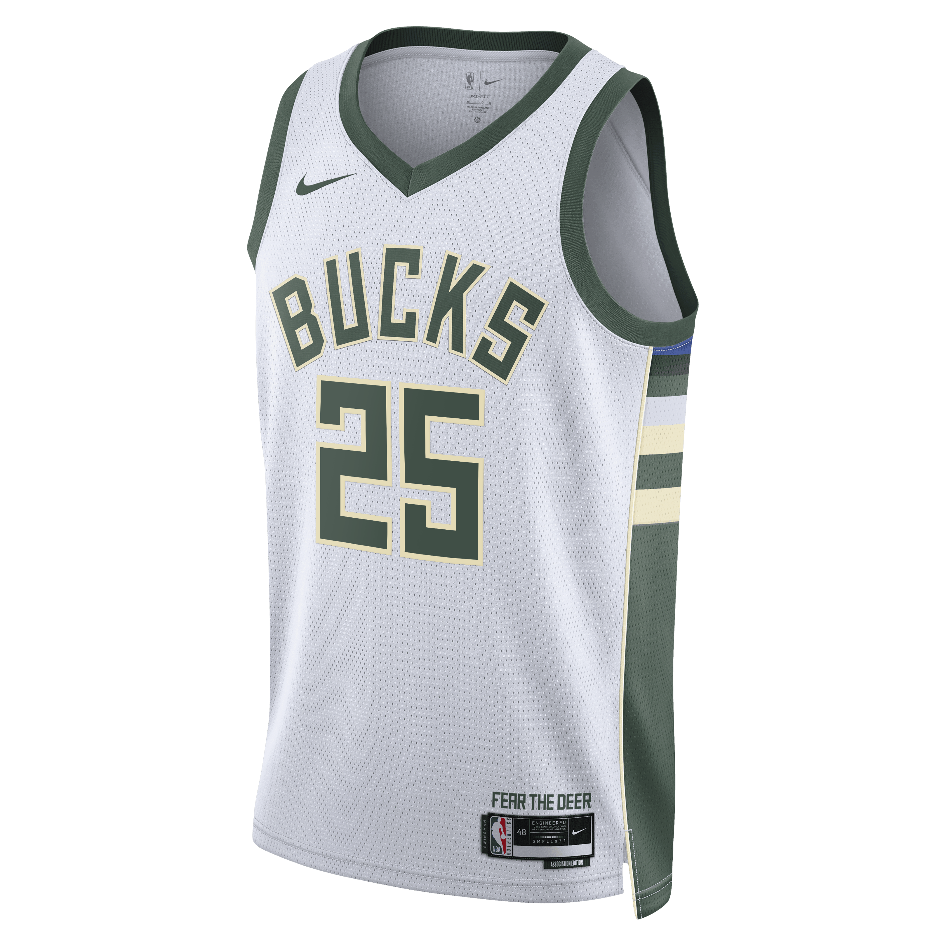Milwaukee Bucks Nike Association Edition Swingman Jersey - White - Kasparas Jakučionis - Unisex