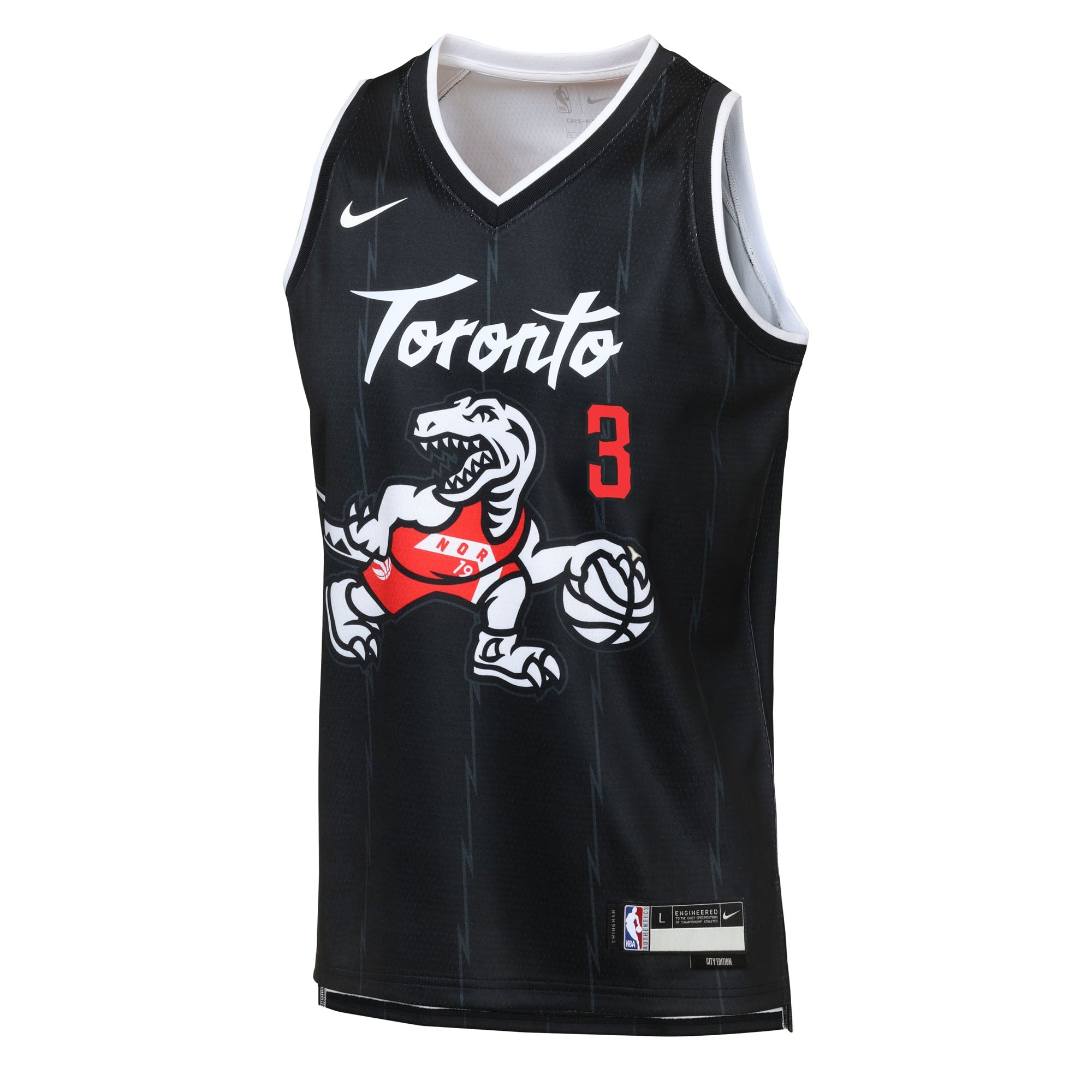 Toronto Raptors Nike 2025/26 City Edition Swingman Jersey - Black - Brandon Ingram - Youth