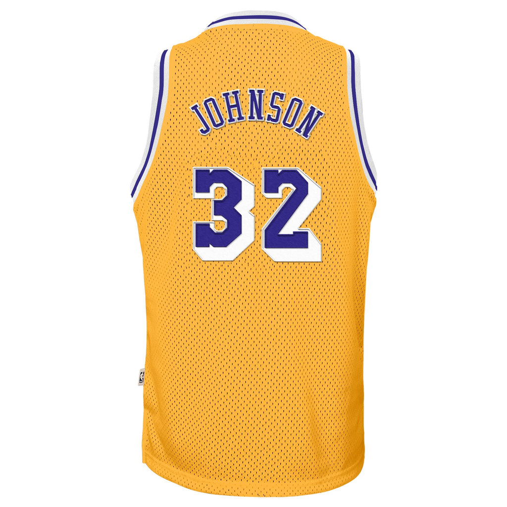 Los Angeles Lakers Magic Johnson 1984-85 Hardwood Classics Home Swingman Jersey - Light Gold - Youth