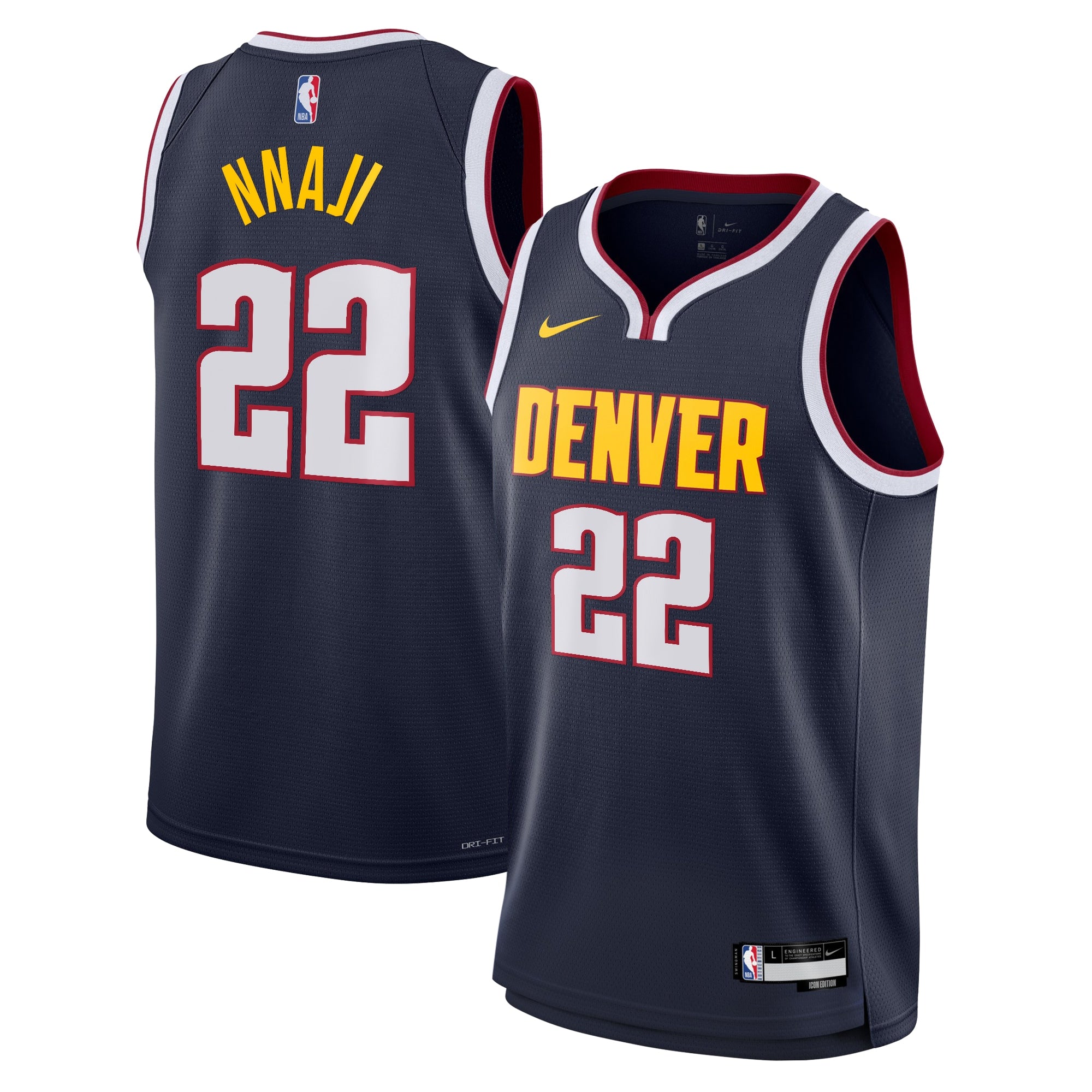 Denver Nuggets Nike Icon Swingman Jersey - Navy - Zeke Nnaji - Youth