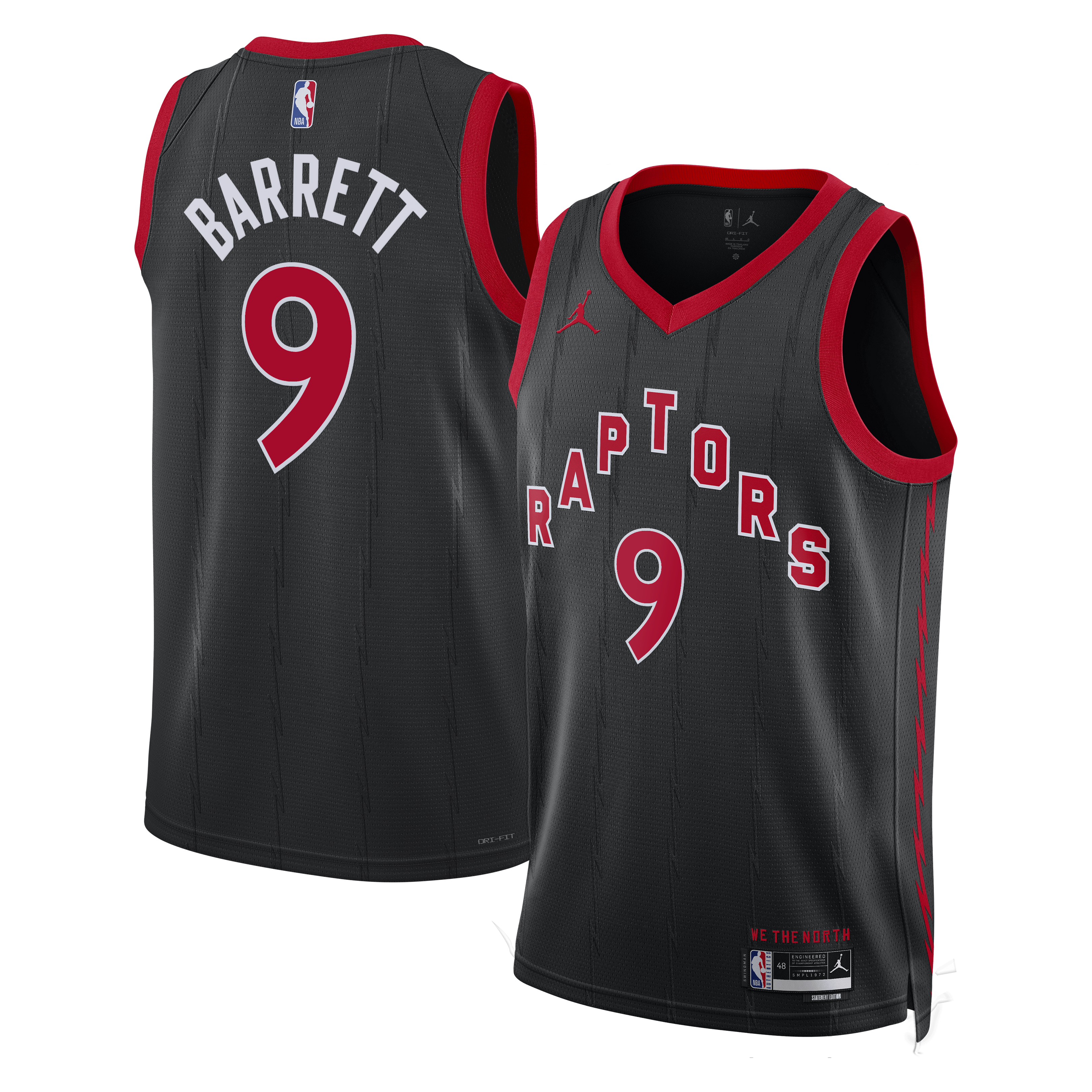 Toronto Raptors Jordan Brand Statement Edition Swingman Jersey - Black - RJ Barrett - Unisex