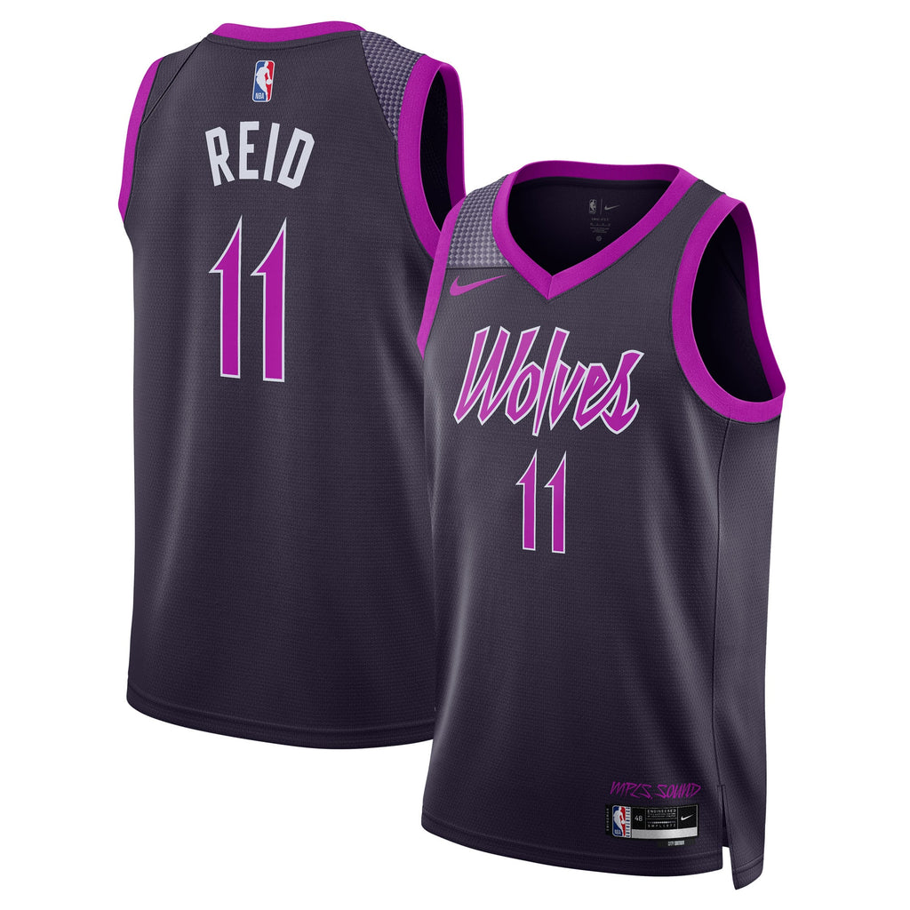 Minnesota Timberwolves Nike 2025/26 City Edition Swingman Jersey - Black - Naz Reid - Unisex