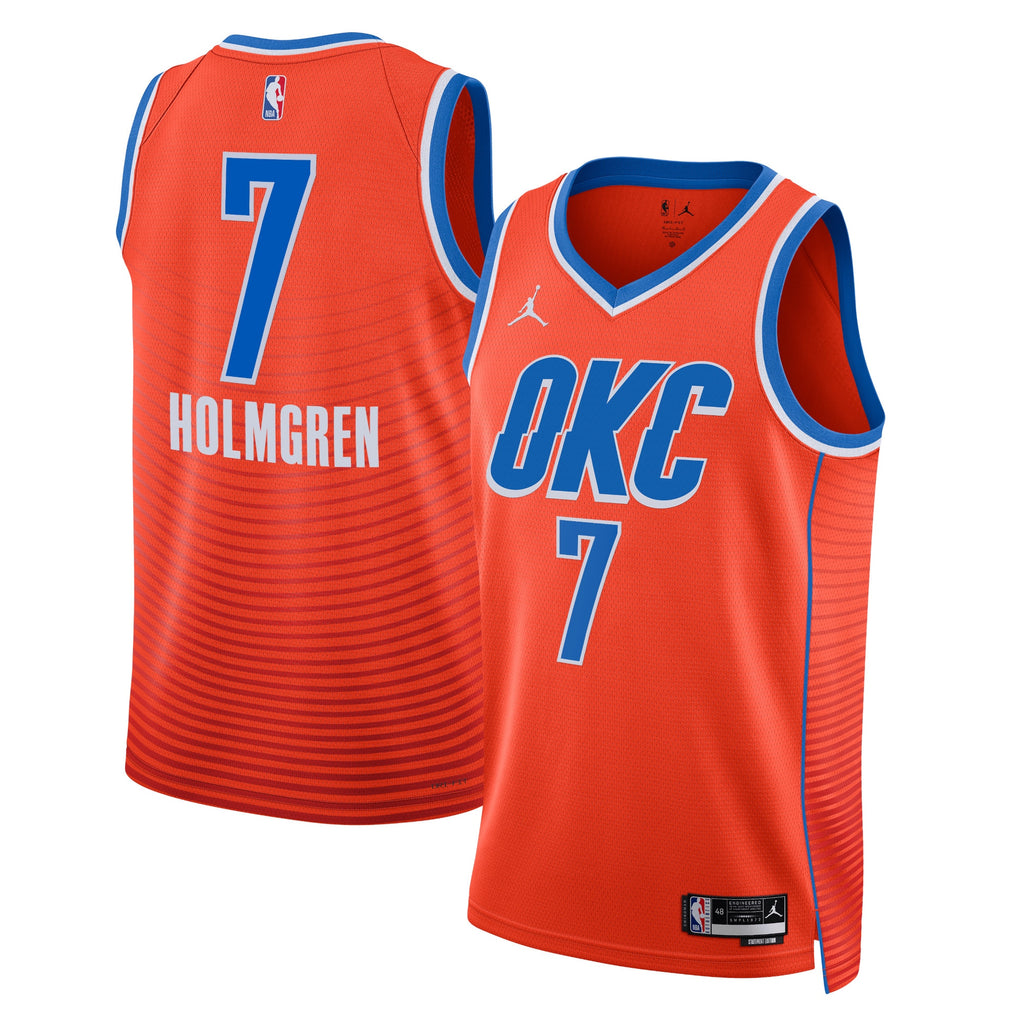 Oklahoma City Thunder Jordan Statement Edition Swingman Jersey - Orange - Chet Holmgren - Unisex