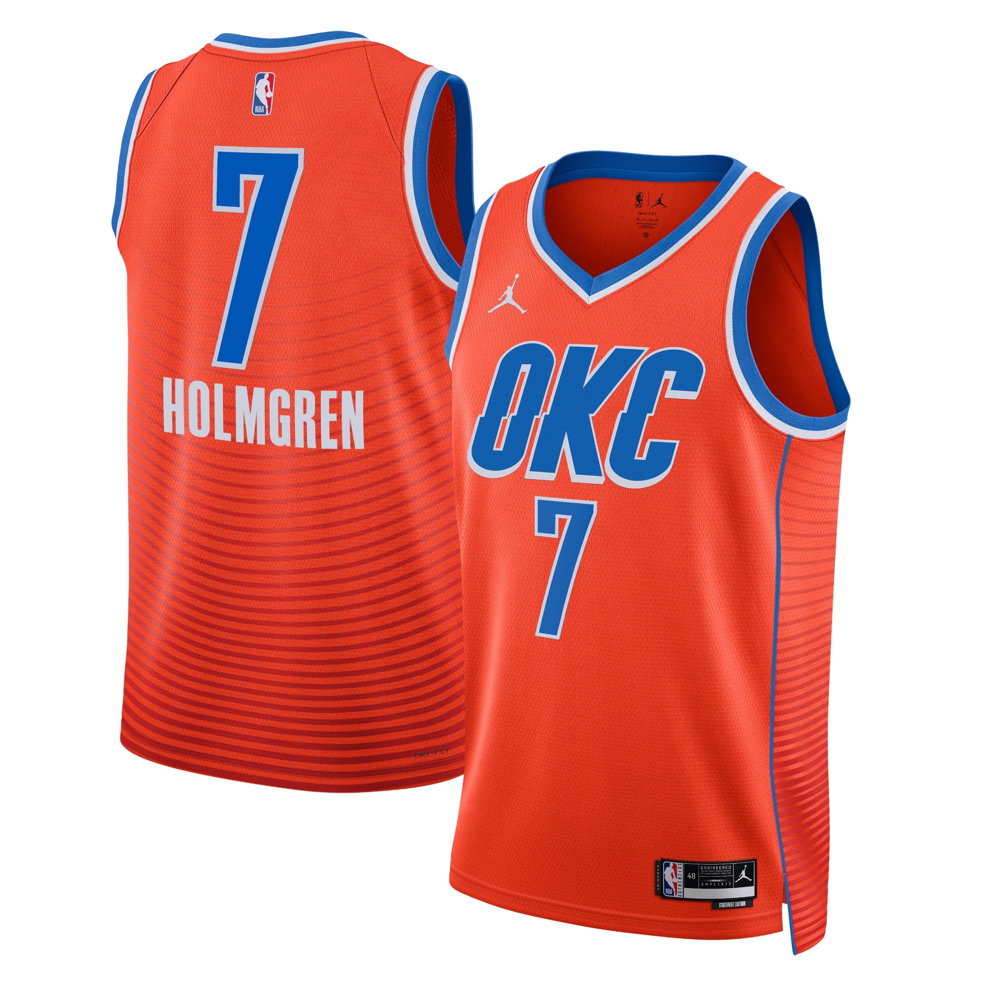 Oklahoma City Thunder Jordan Statement Edition Swingman Jersey - Orange - Chet Holmgren - Unisex