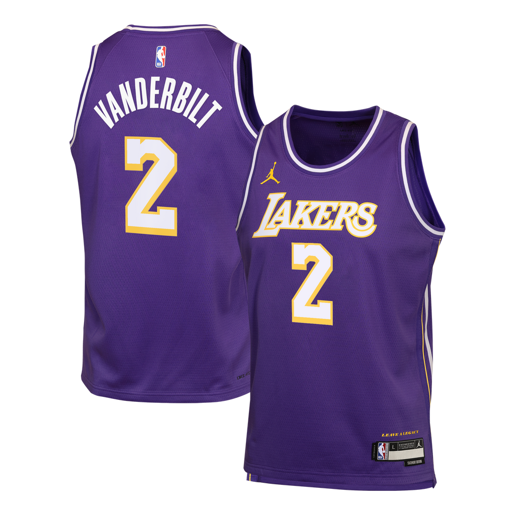 Los Angeles Lakers Jordan Brand Statement Edition Jersey - Purple - Jarred Vanderbilt - Youth