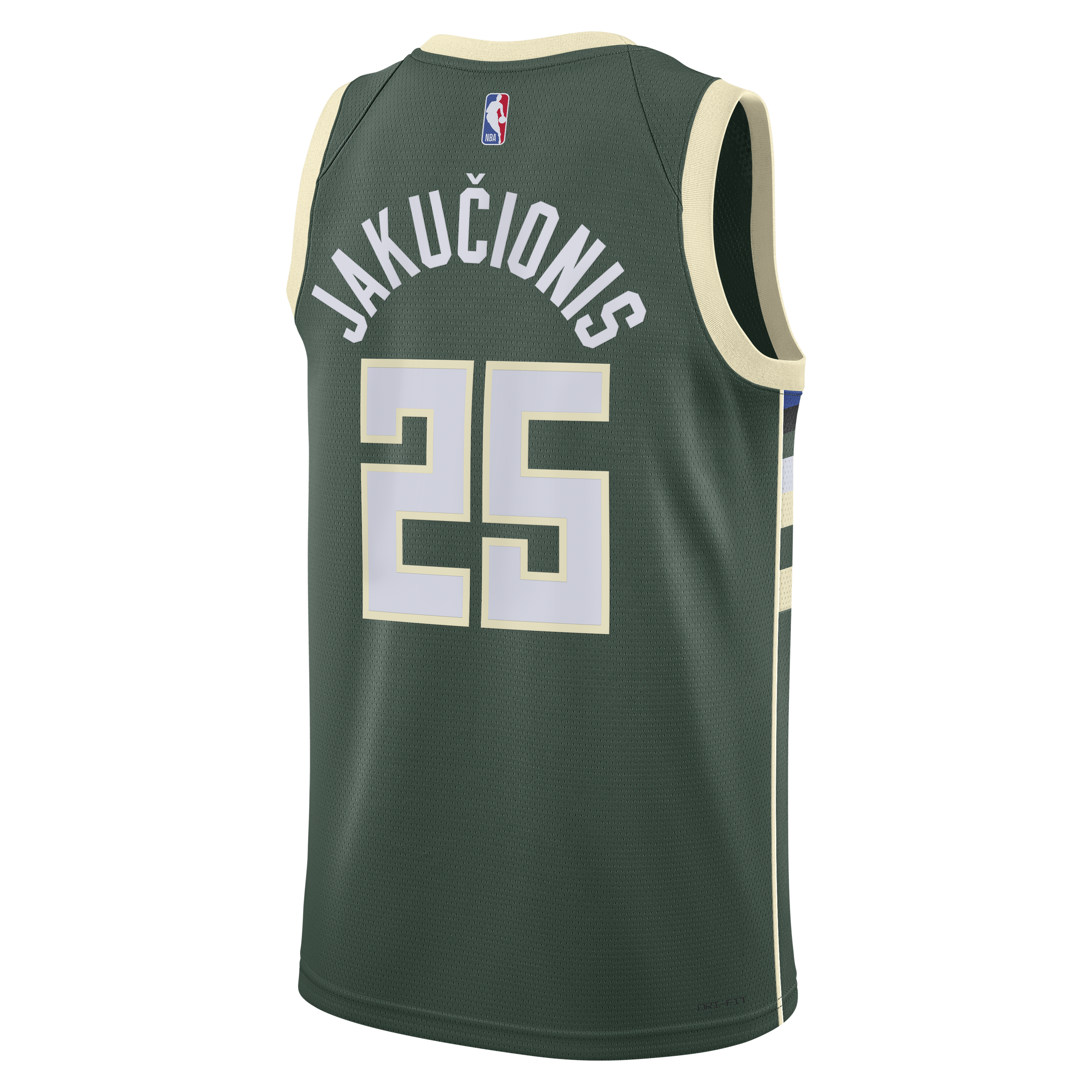 Milwaukee Bucks Nike Icon Edition Swingman Jersey - White - Kasparas Jakučionis - Unisex
