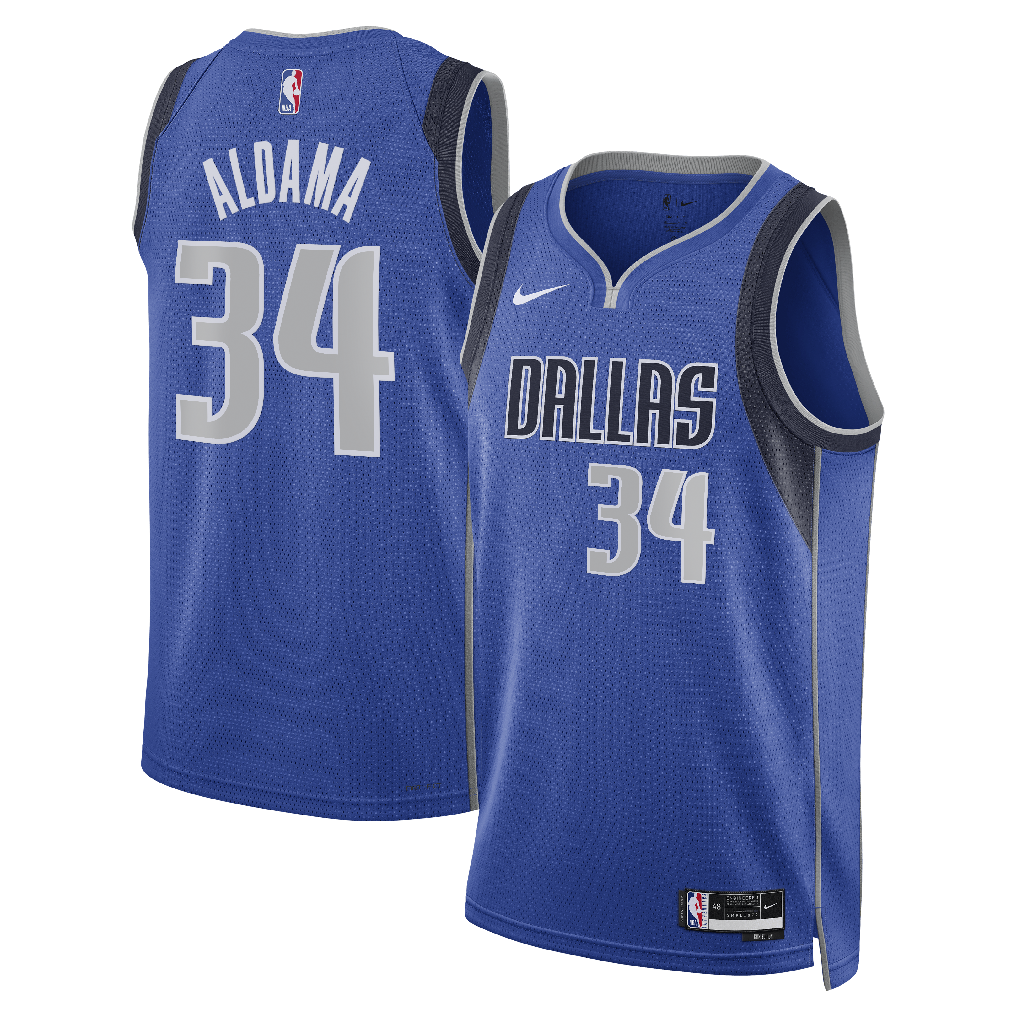 Dallas Mavericks Nike Icon Edition Swingman Jersey - Blue - Santi Aldama - Unisex